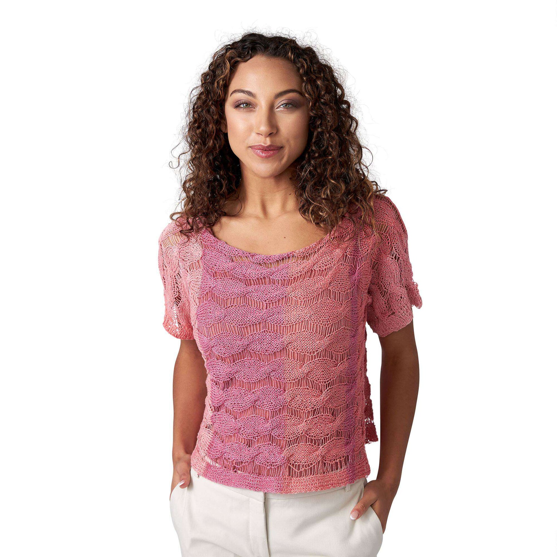 Free Red Heart Breezy Cabled Knit Top Pattern