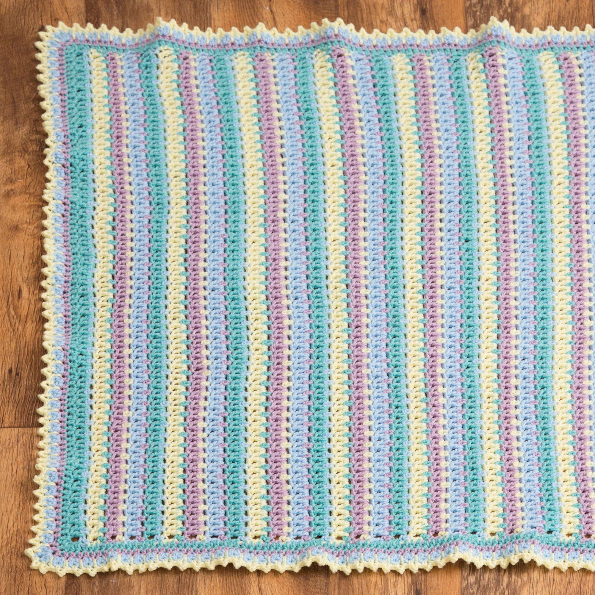 Free Easy Red Heart Baby Stripes Blanket Crochet Pattern | Yarnspirations