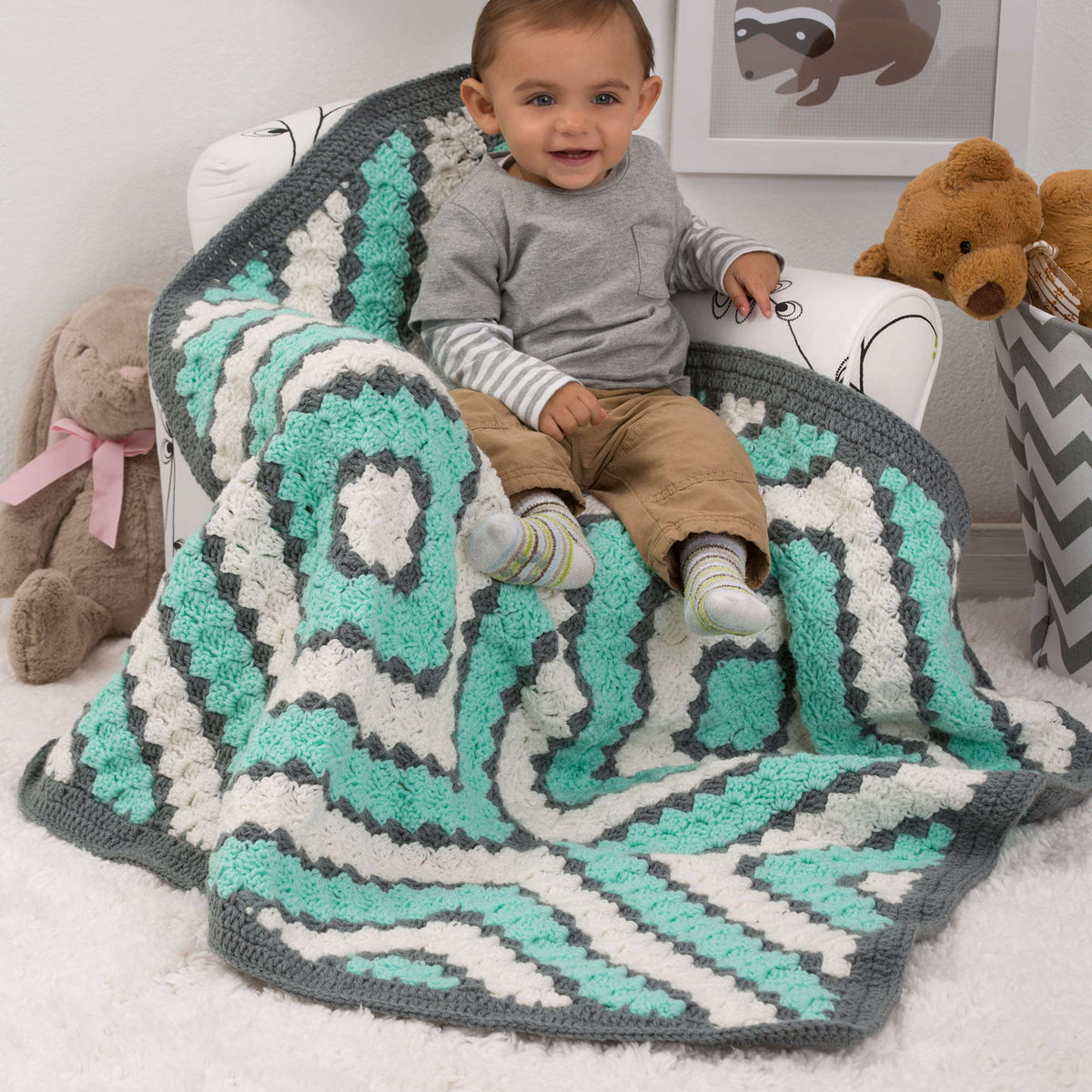 Crochet Blanket made in Red Heart Classic Yarn