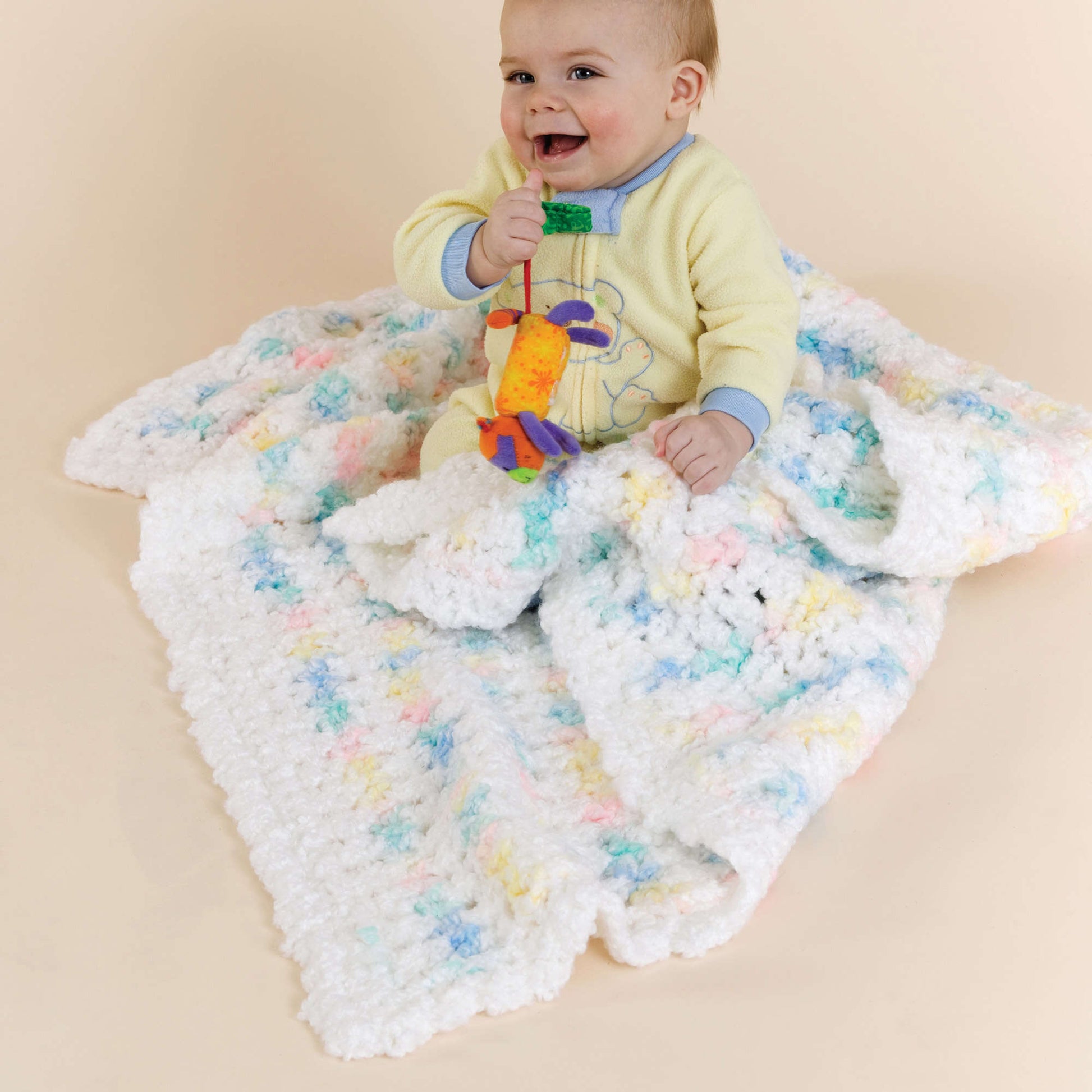 Free Red Heart Crochet Contented Baby Blankie Pattern