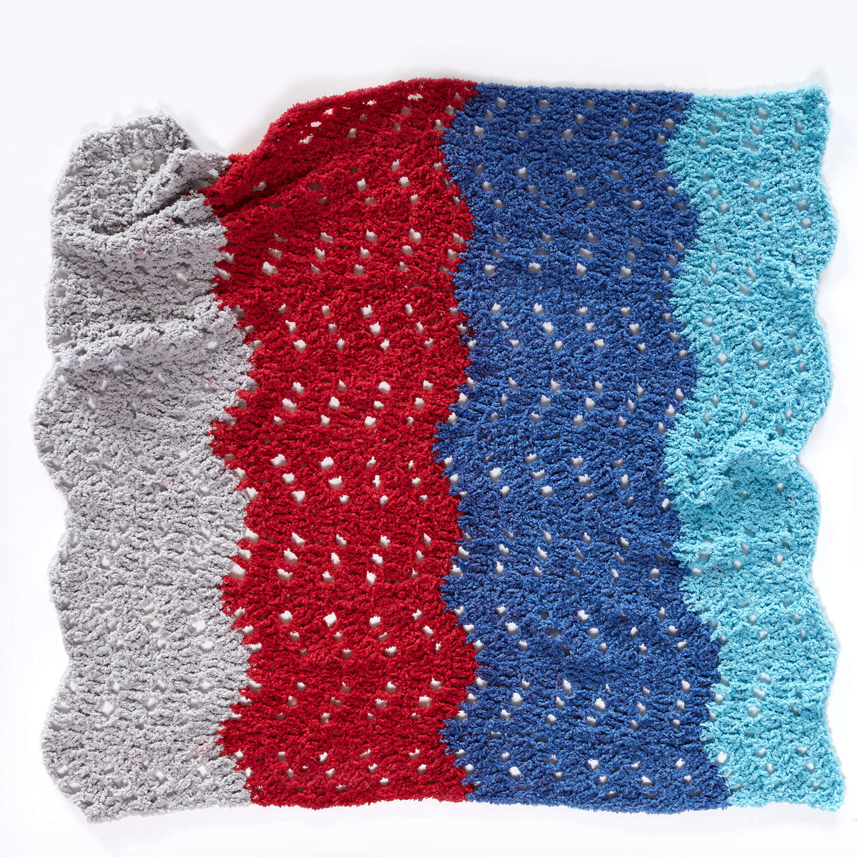 Crochet Blanket made in Red Heart Fleece Hugs Yarn