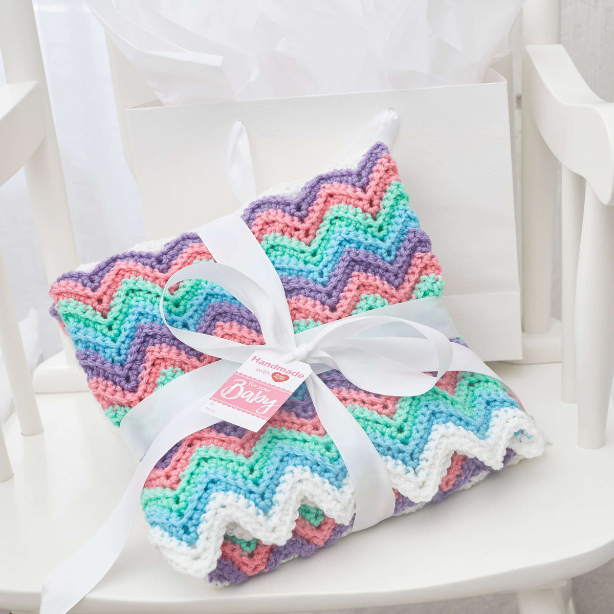 Crochet Blanket made in Red Heart Baby Hugs Medium Yarn