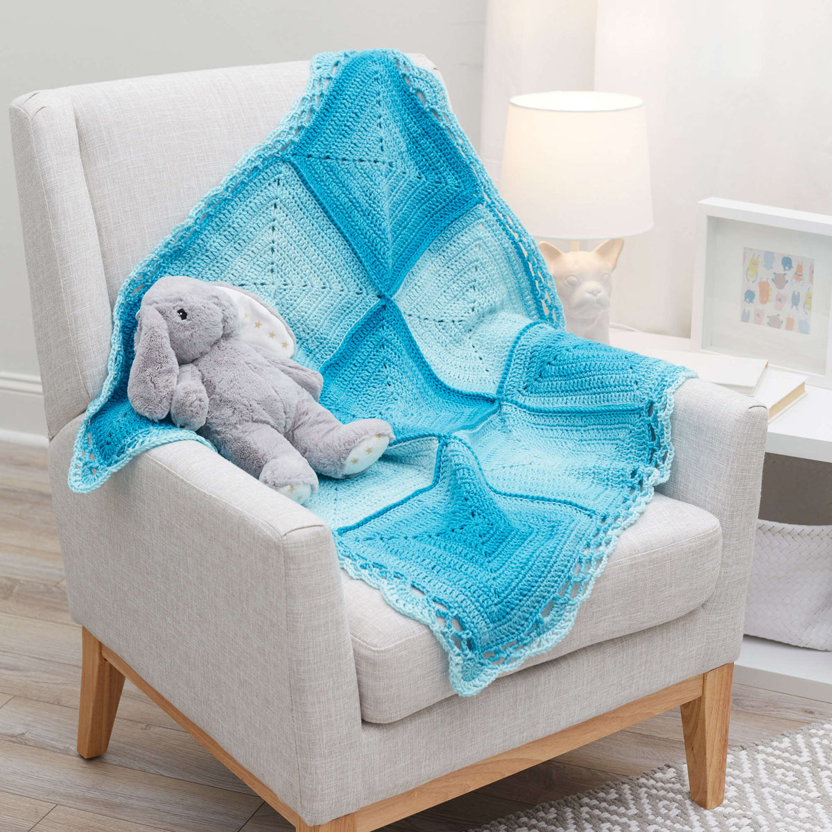 Crochet Blanket made in Red Heart Super Saver Ombre Yarn
