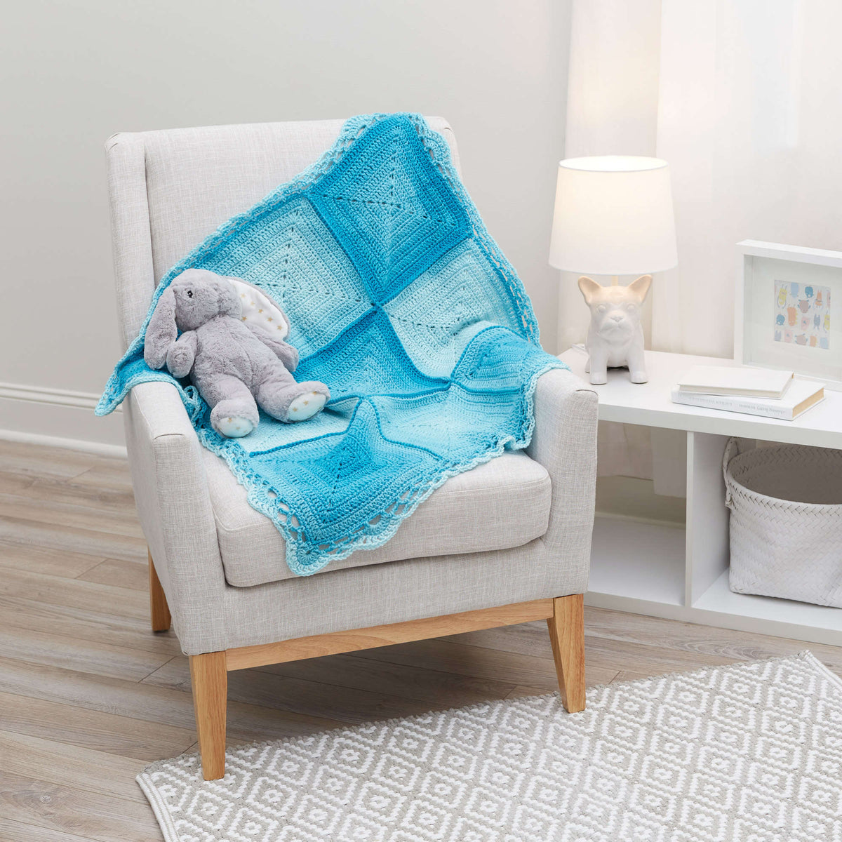 Crochet Blanket made in Red Heart Super Saver Ombre Yarn