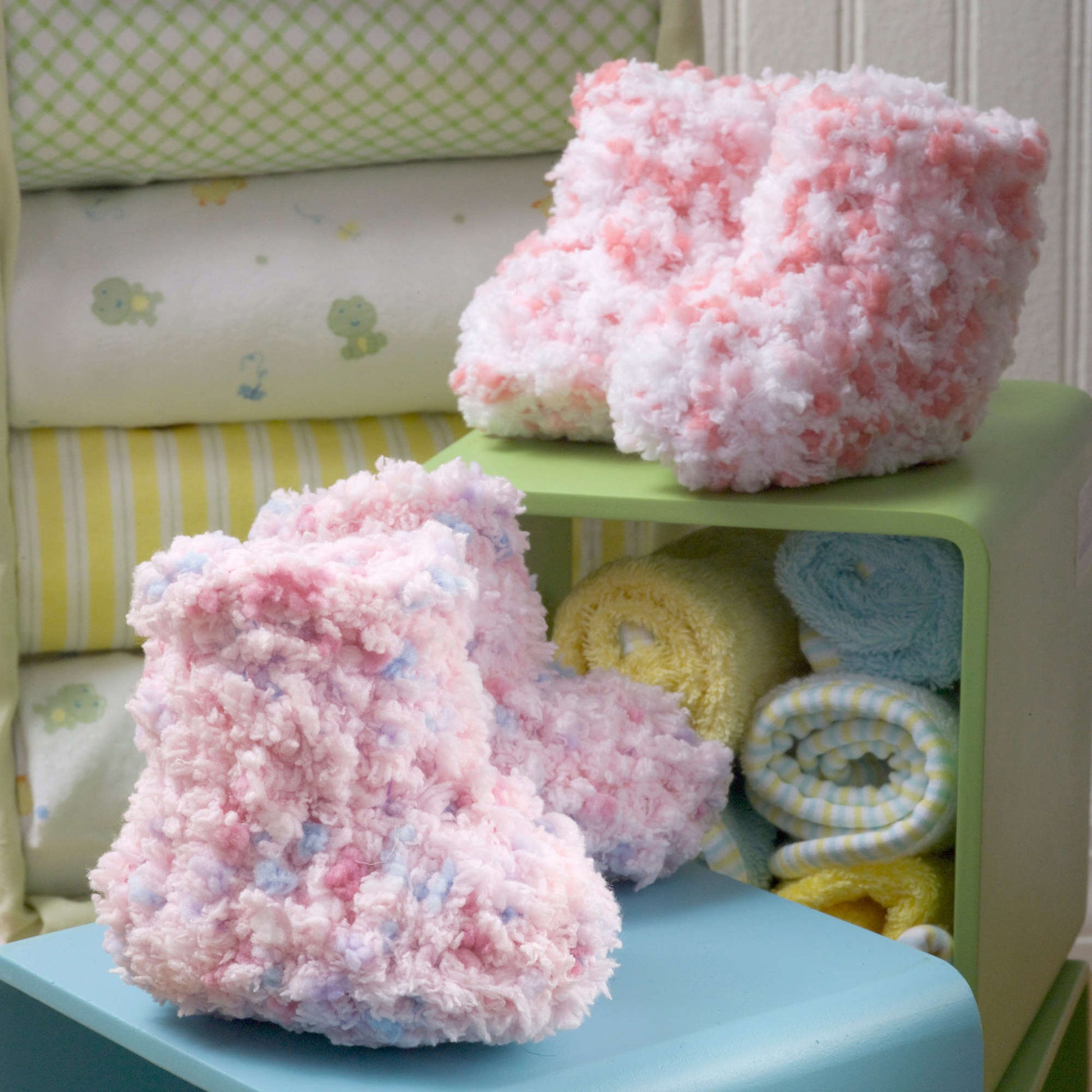 Free Red Heart Cotton Candy Booties Crochet Pattern