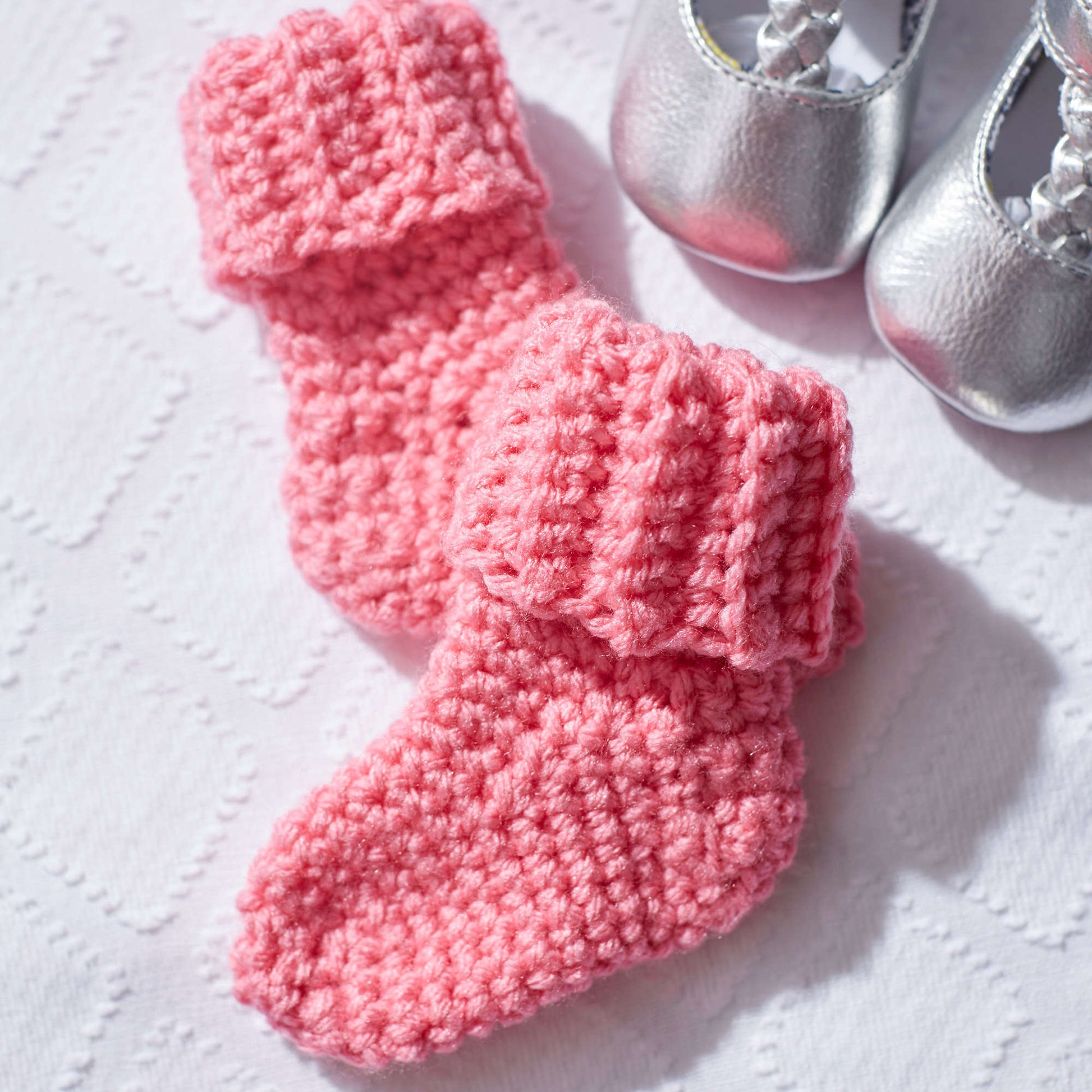 Free Red Heart Crochet Baby Socks Pattern