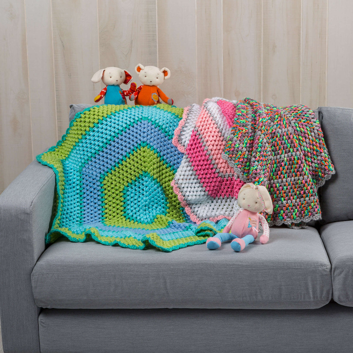 Crochet Blanket made in Red Heart Gumdrop Yarn