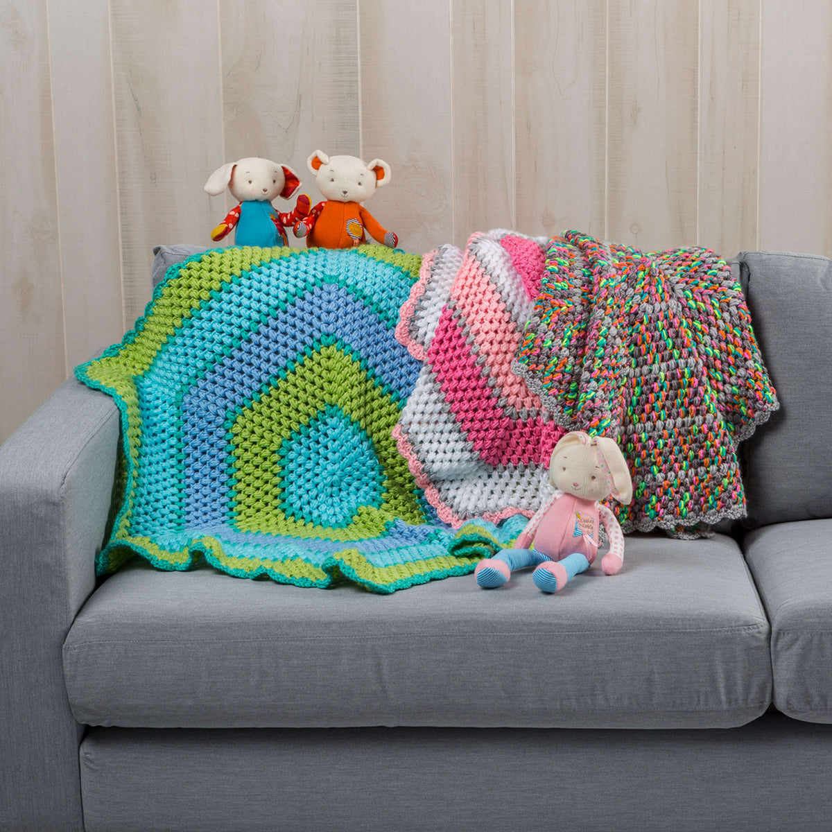 Crochet Blanket made in Red Heart Gumdrop Yarn
