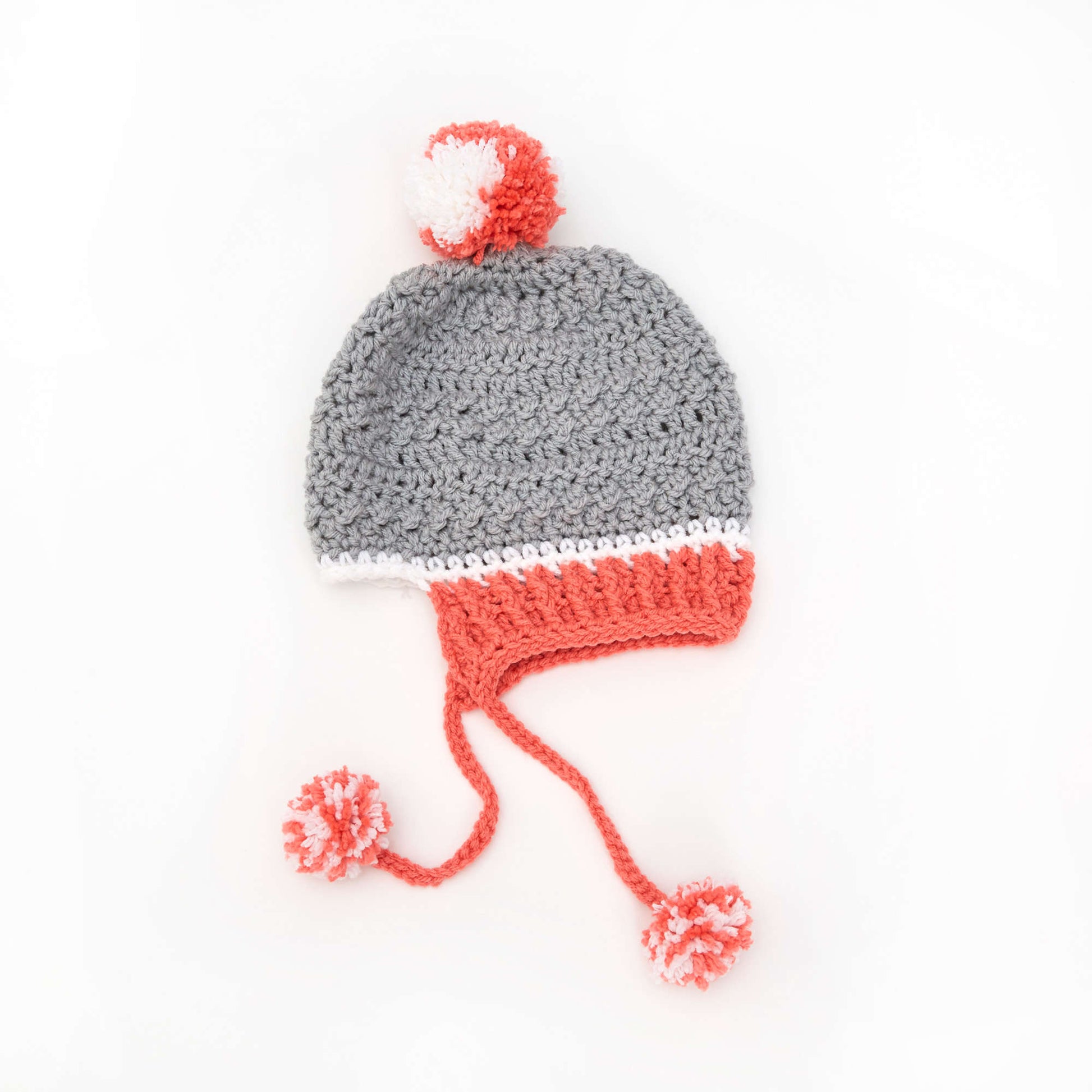 Free Red Heart Little Miss Pompom Hat Crochet Pattern