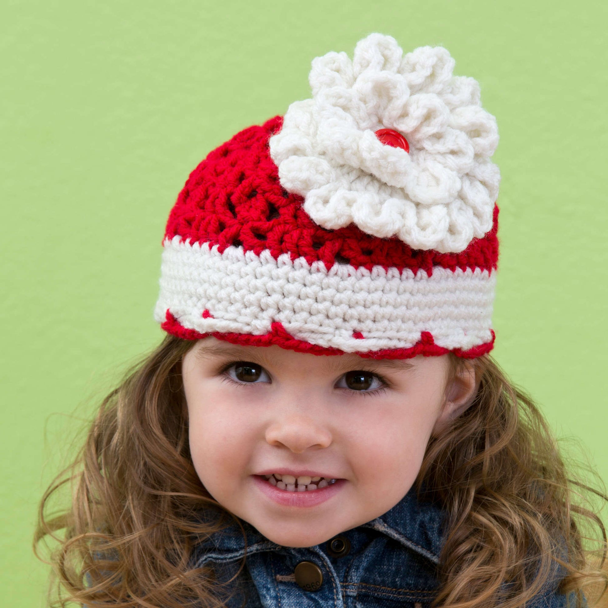 Free Red Heart Big Bloom Hat Crochet Pattern