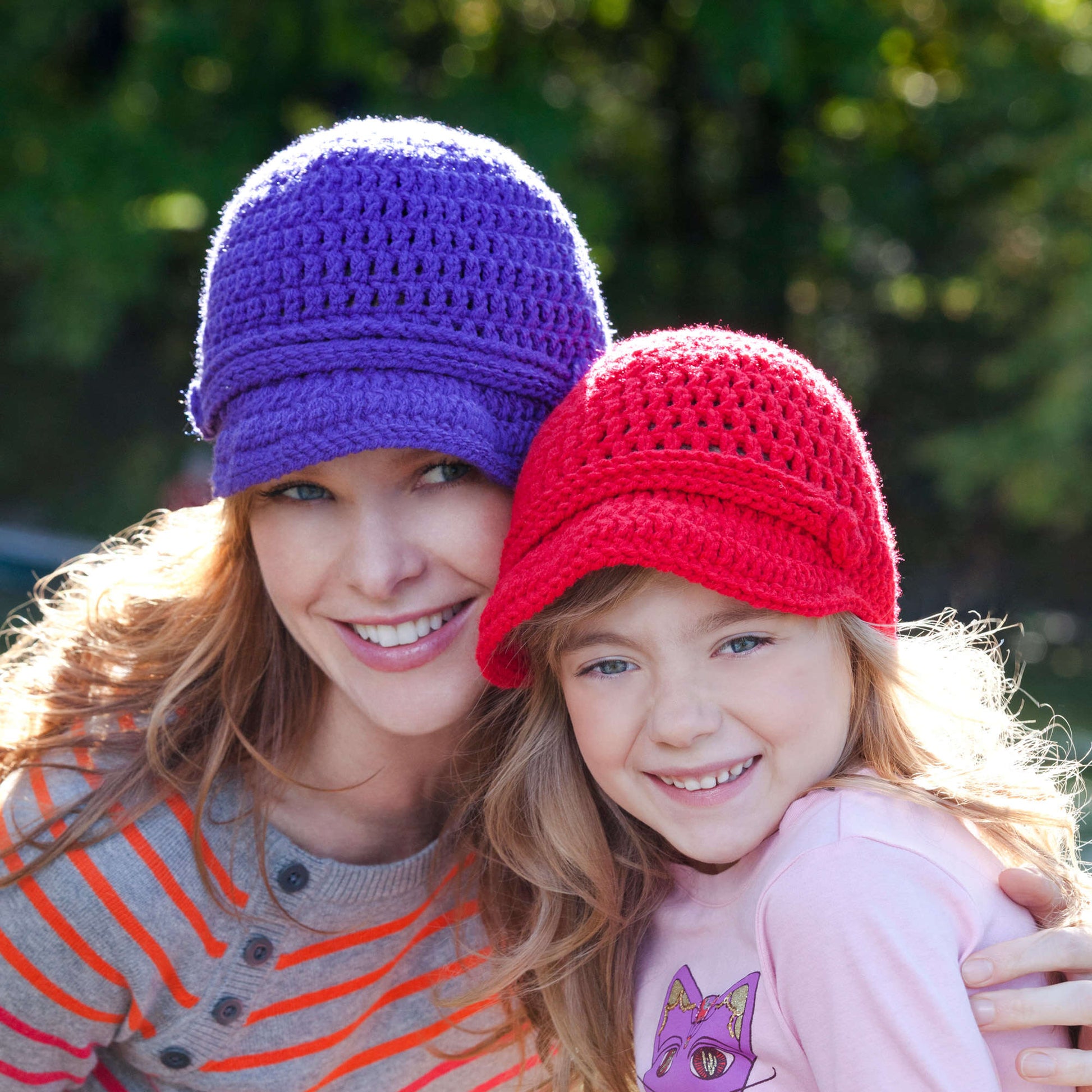 Free Red Heart Brimming With Love Hats Crochet Pattern