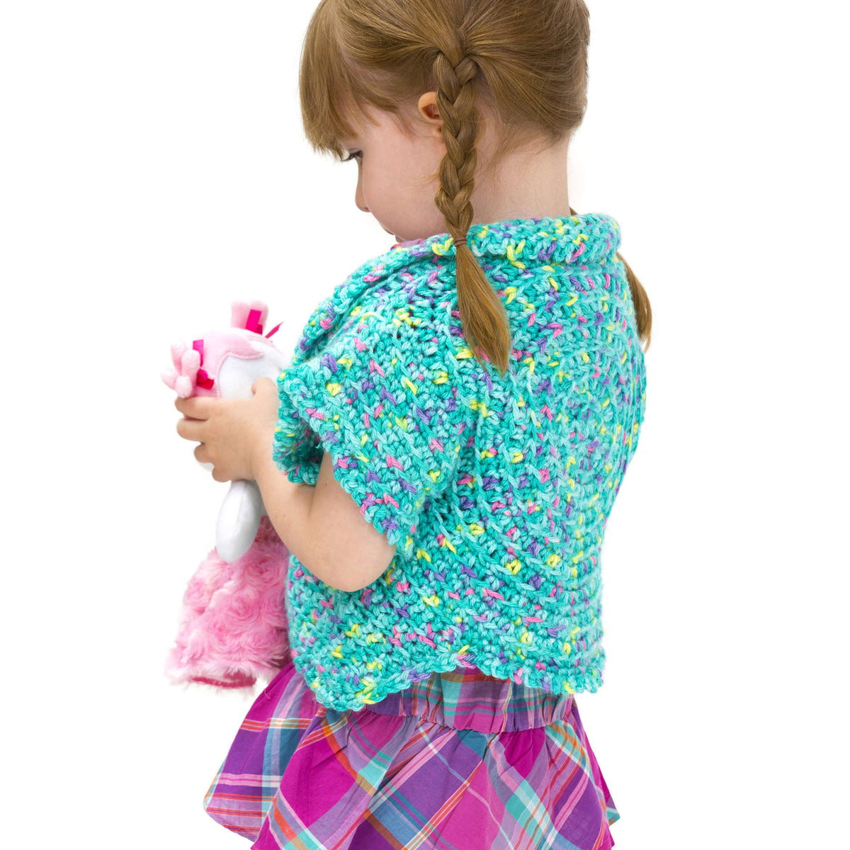 Crochet Shrug made in Red Heart Gumdrop Yarn