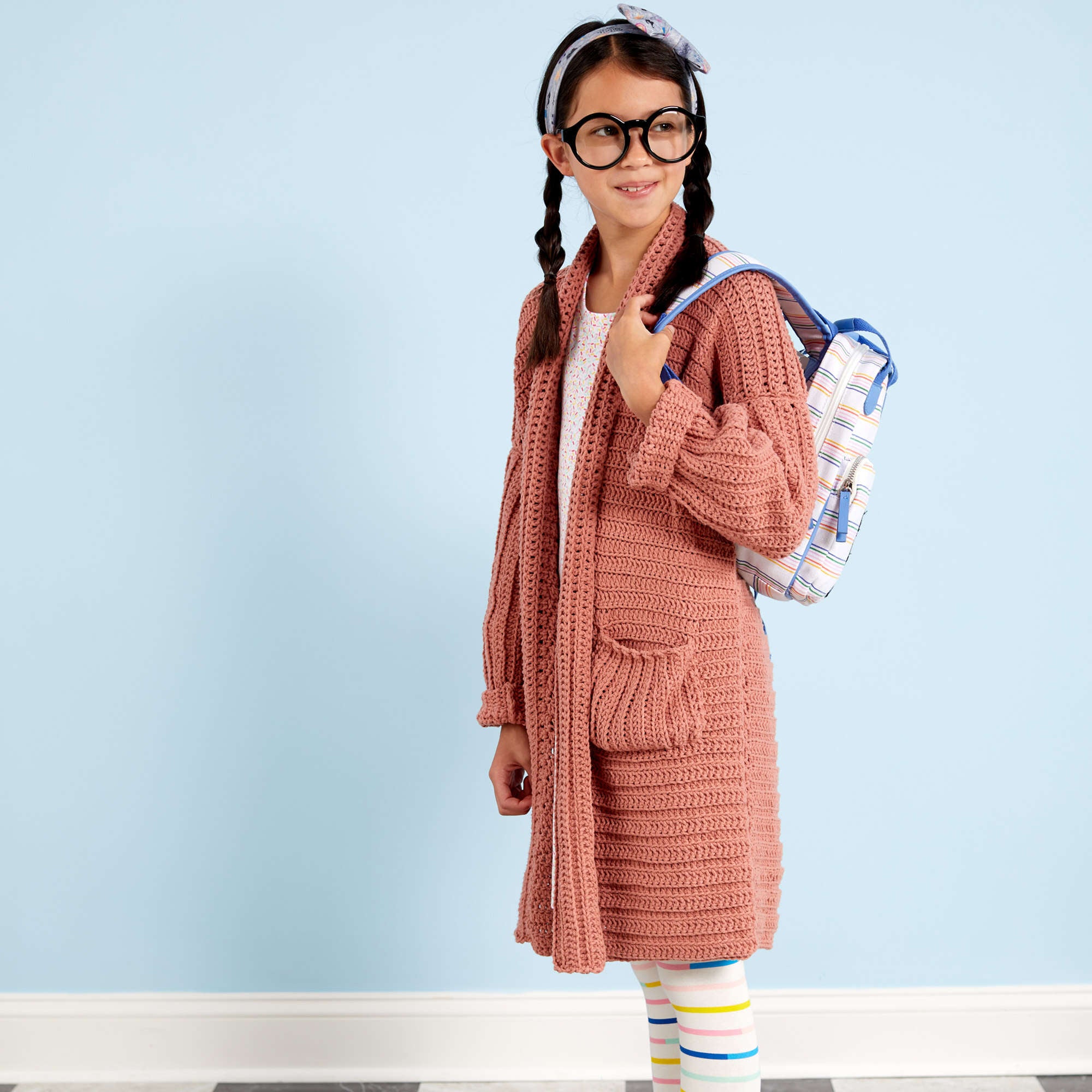 Free Easy Red Heart It's Elementary Cardigan Crochet Pattern