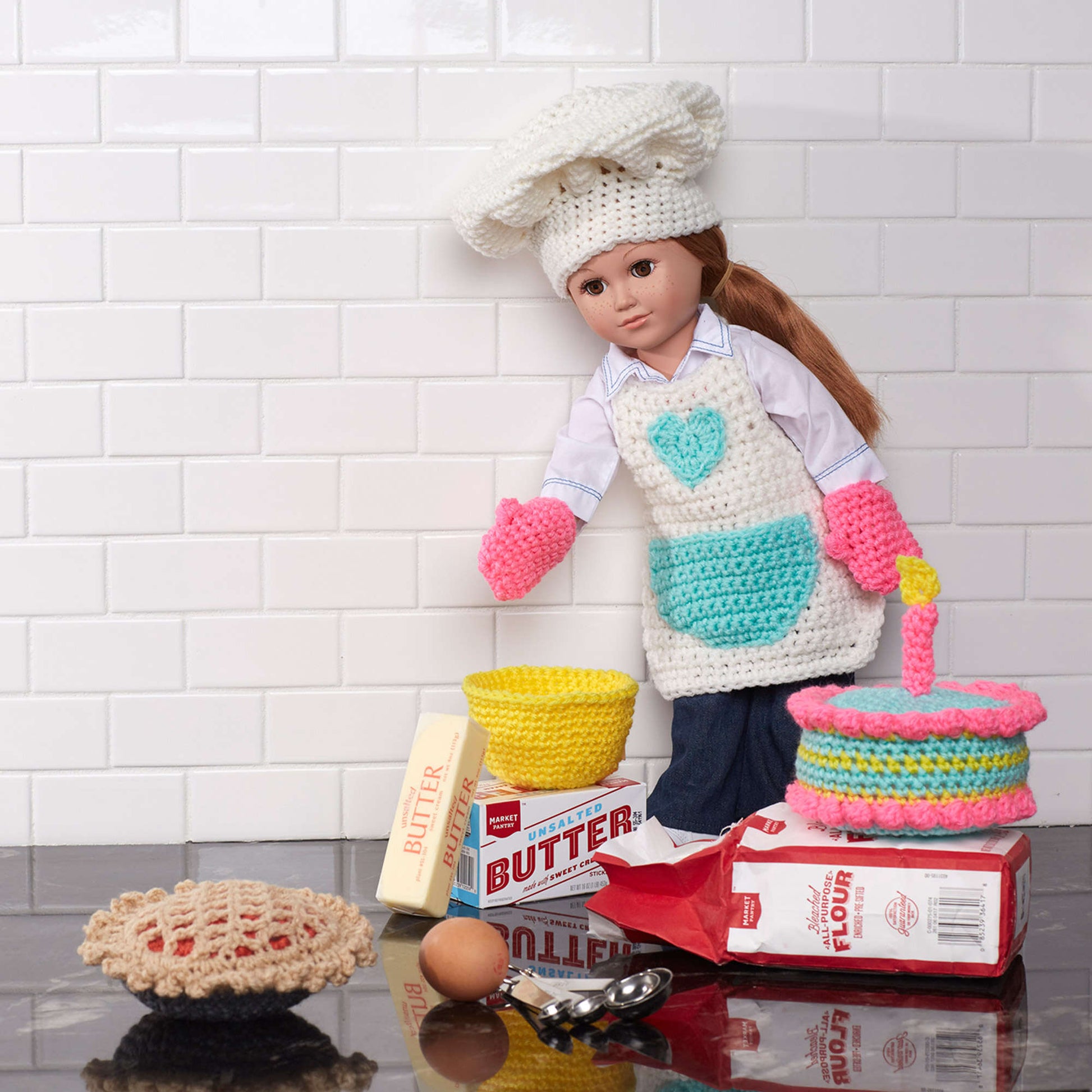 Free Red Heart Baking Chef Doll Crochet Pattern