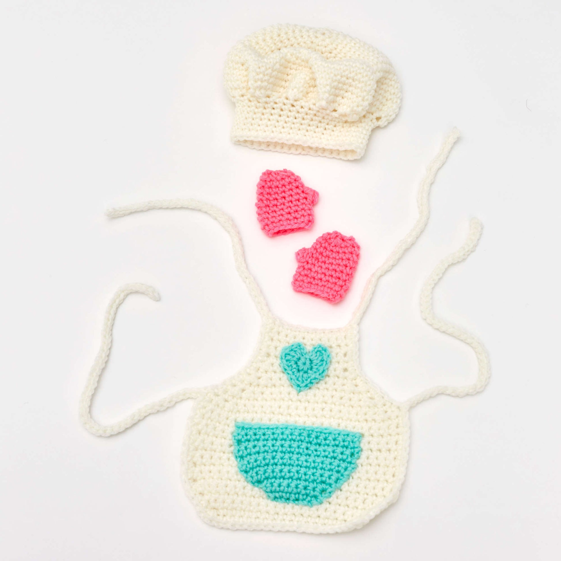 Free Red Crochet Heart Baking Chef Doll Pattern