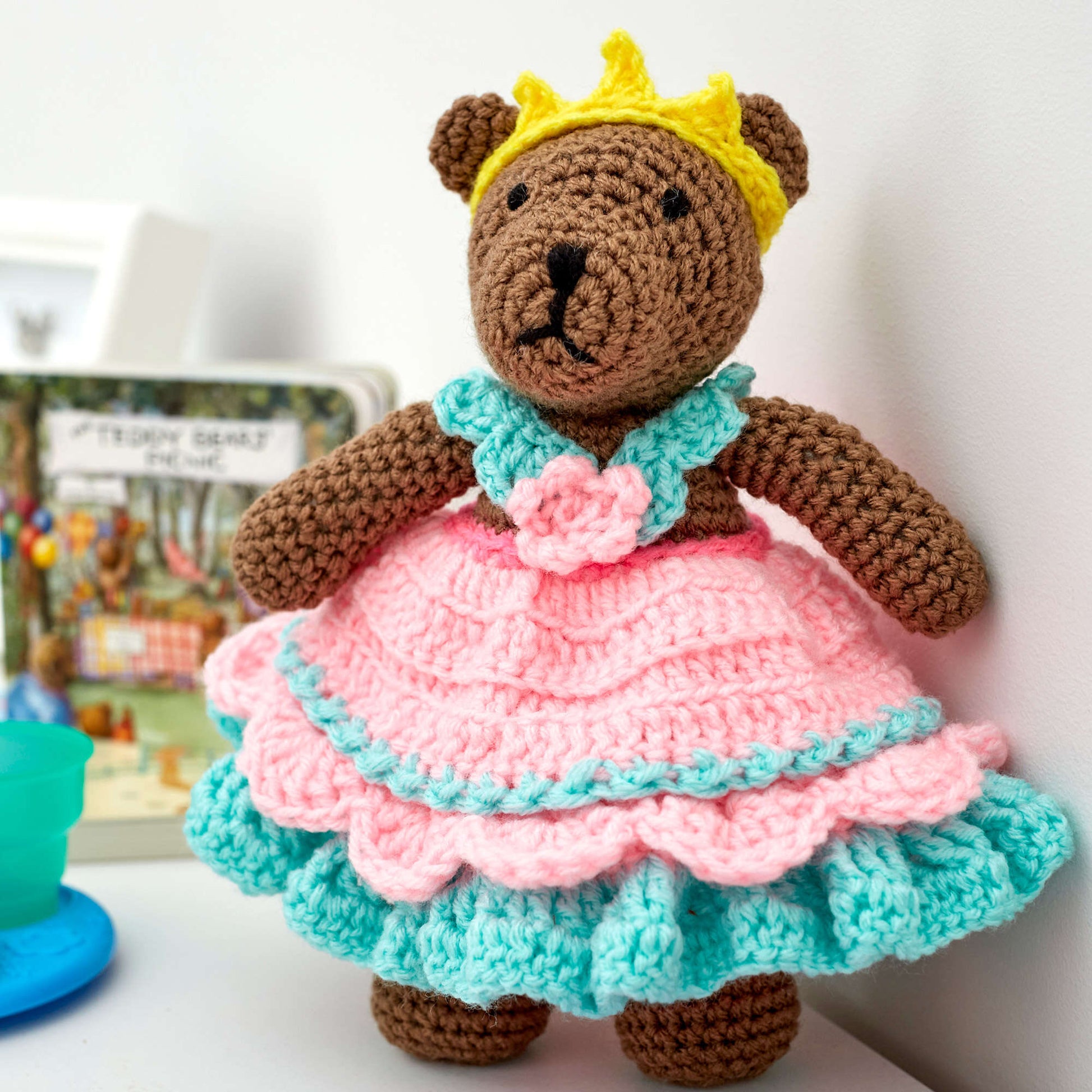 Free Red Heart Princess Bear Play Set Crochet Pattern
