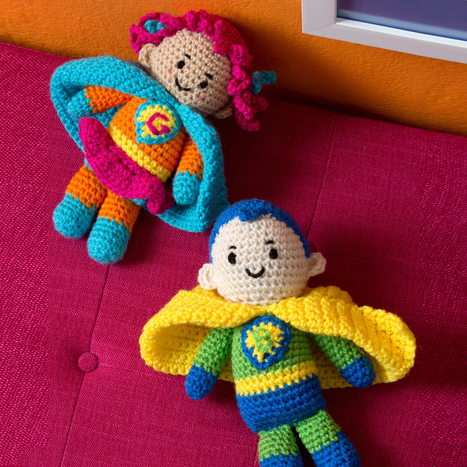 Free Red Heart Boy And Girl Super Heroes Crochet Pattern