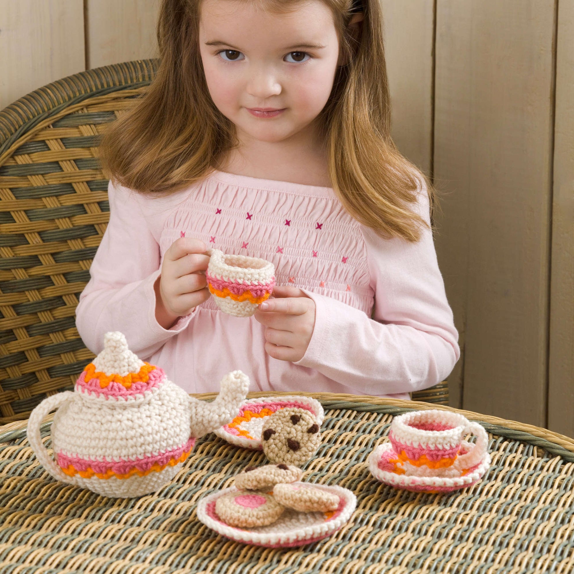 Free Red Heart Tea And Cookies Party Set Crochet Pattern