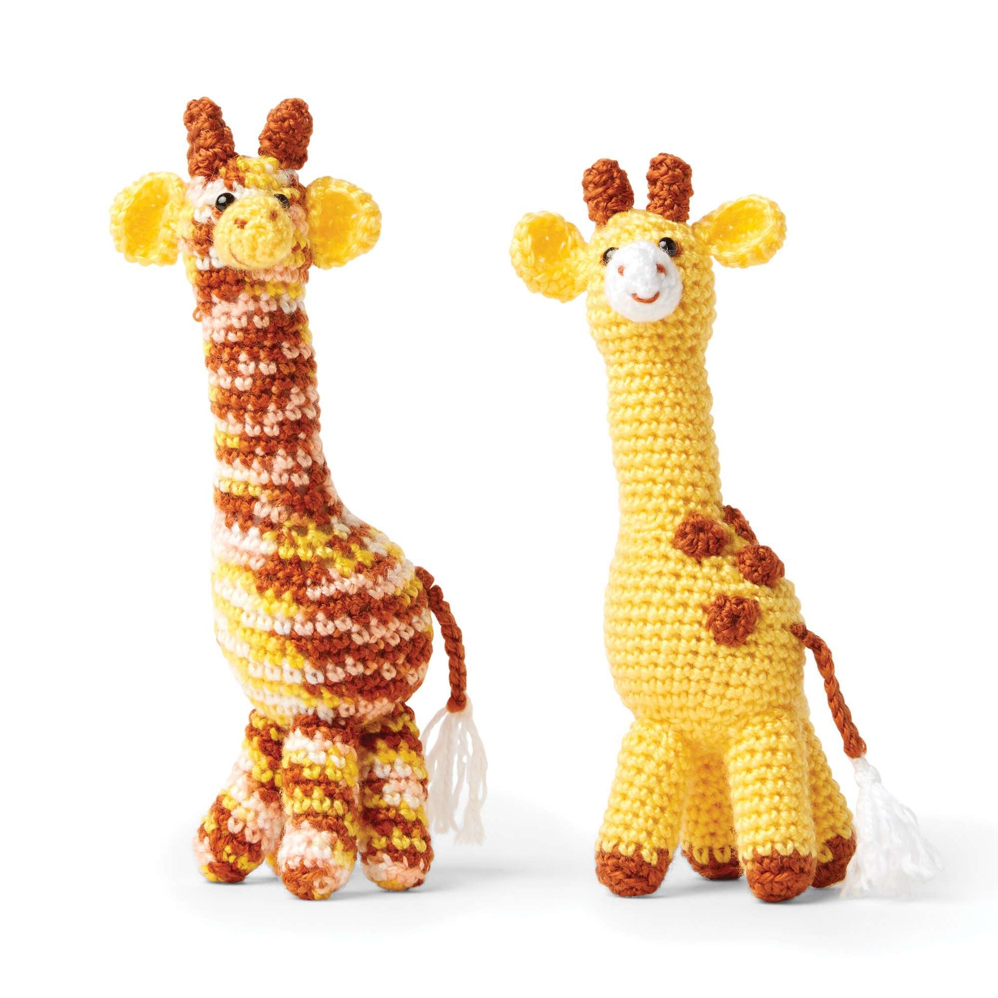 Free Red Heart Two Happy Giraffes Crochet Pattern