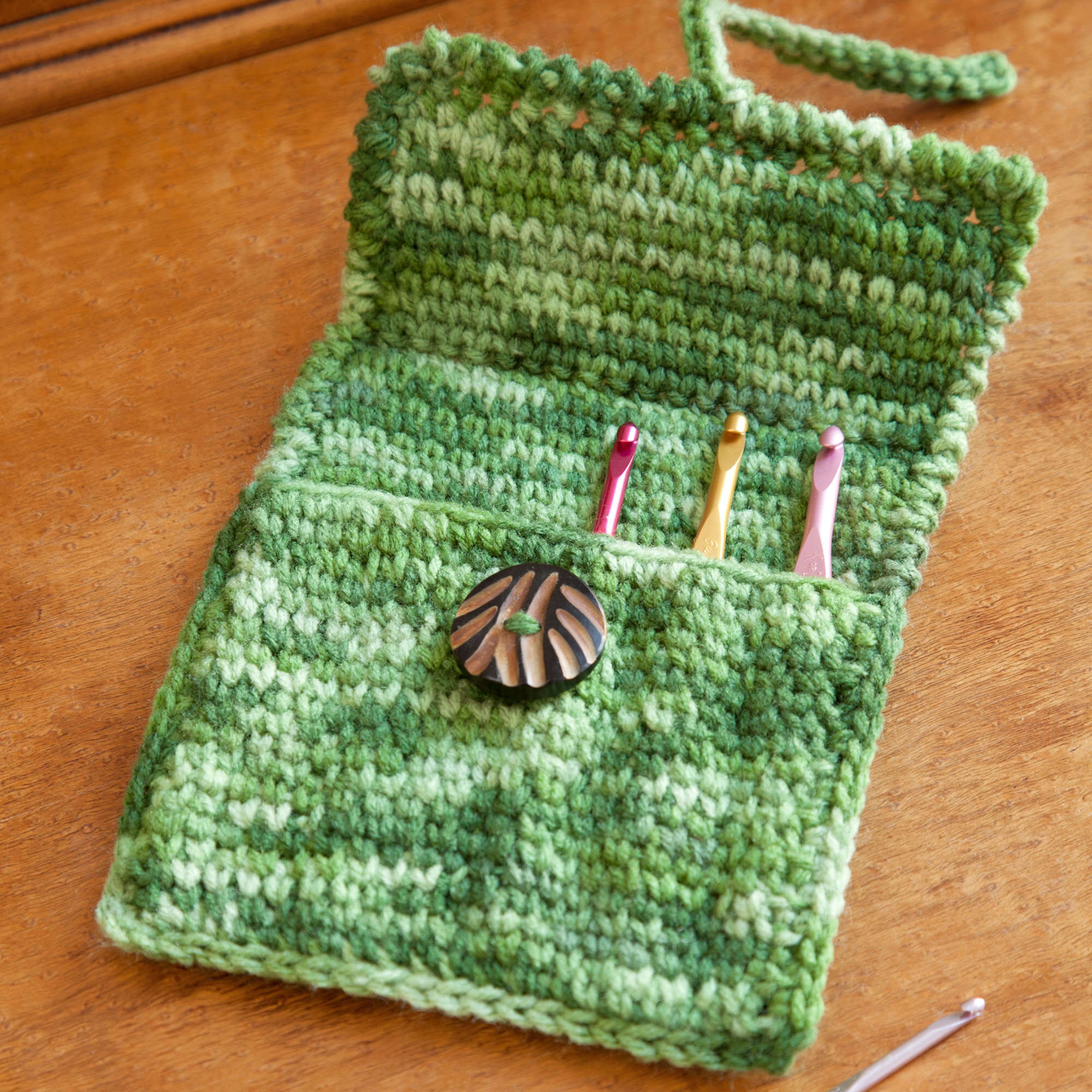Knitting Crochet Hook Case Organizer Green 