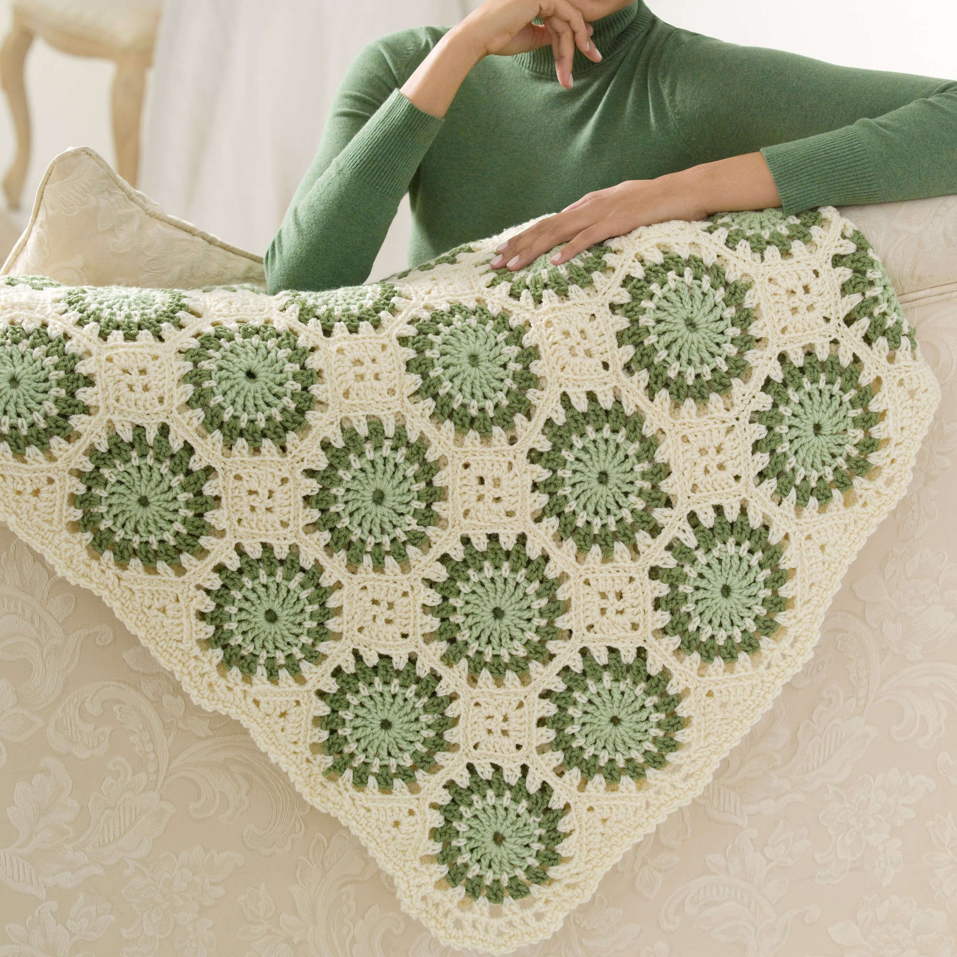 Free Red Heart Crochet Circles In Octagons Throw Pattern