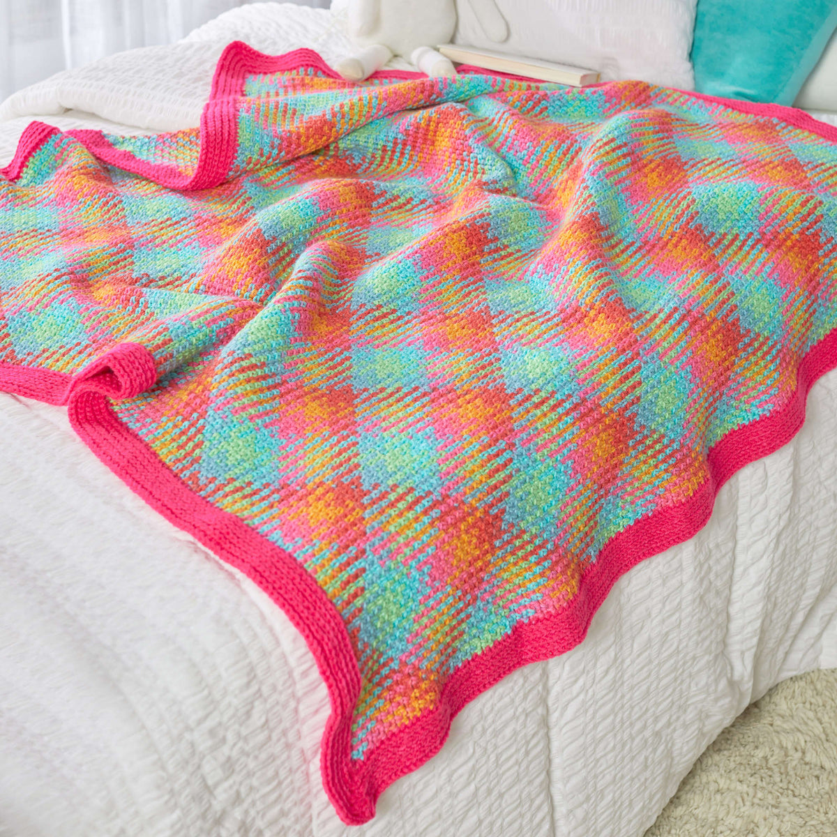 Crochet Blanket made in Red Heart Super Saver Pooling Yarn