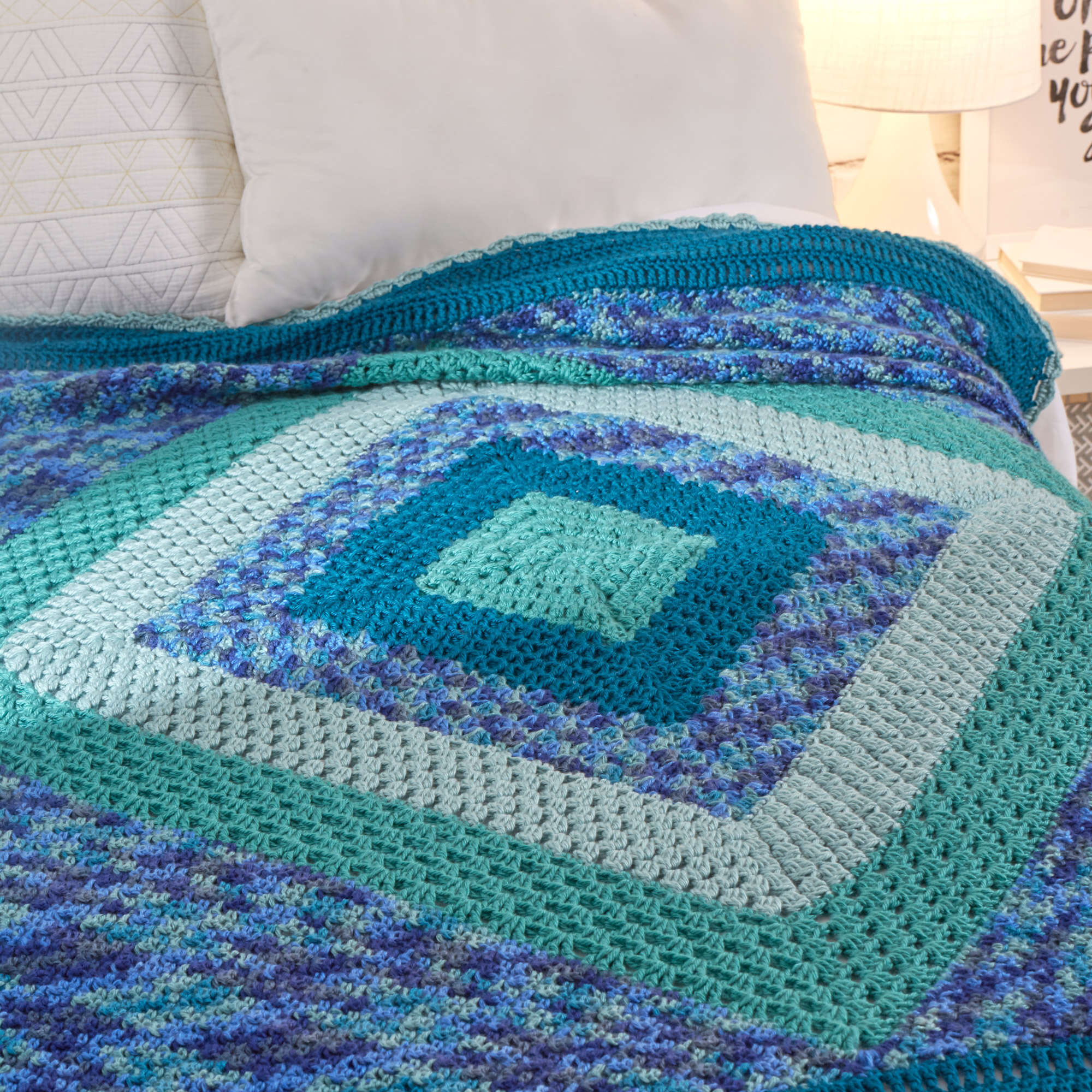Free Red Heart Sea Glass Throw Crochet Pattern | Yarnspirations
