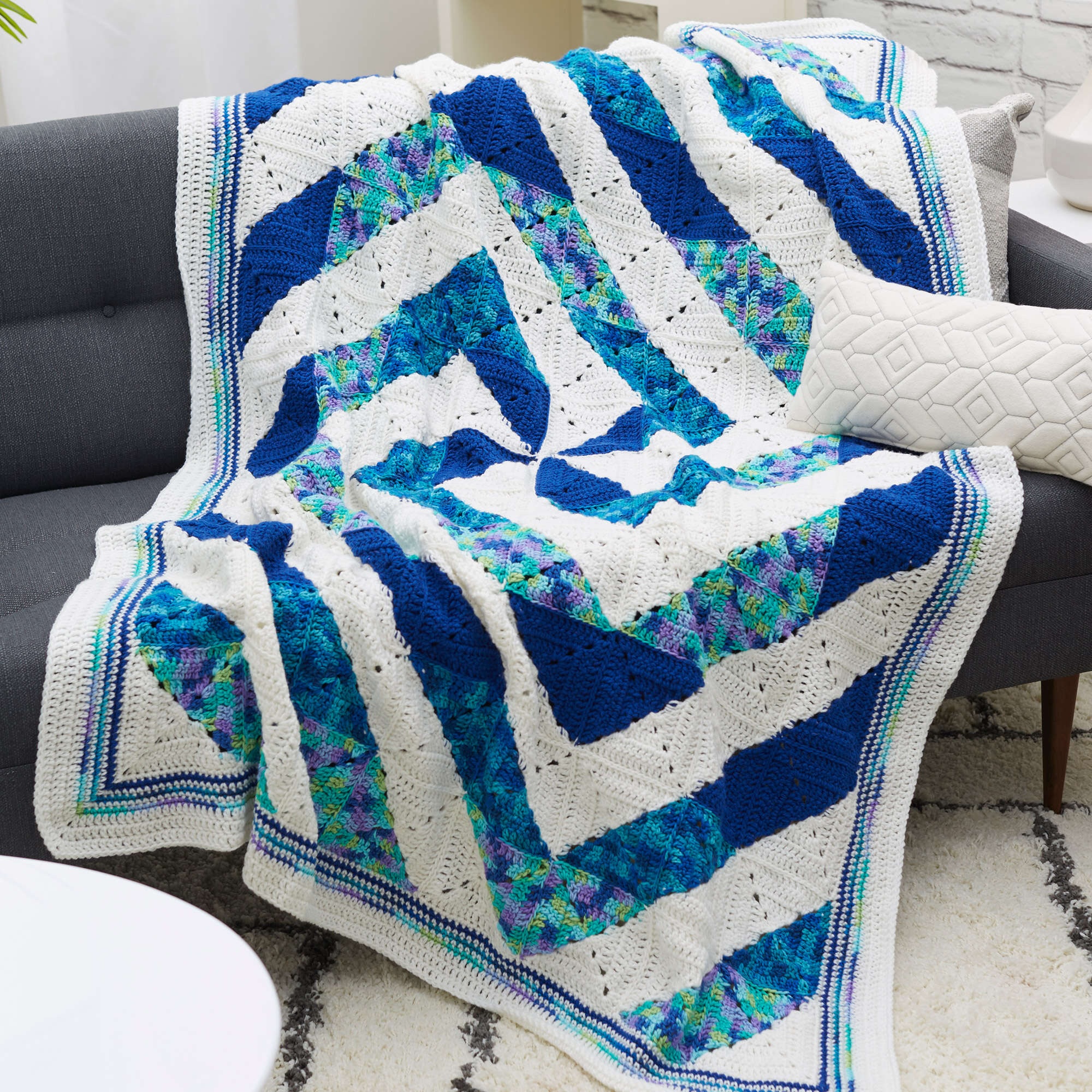 Free Easy Red Heart Twirling Throw Crochet Pattern | Yarnspirations