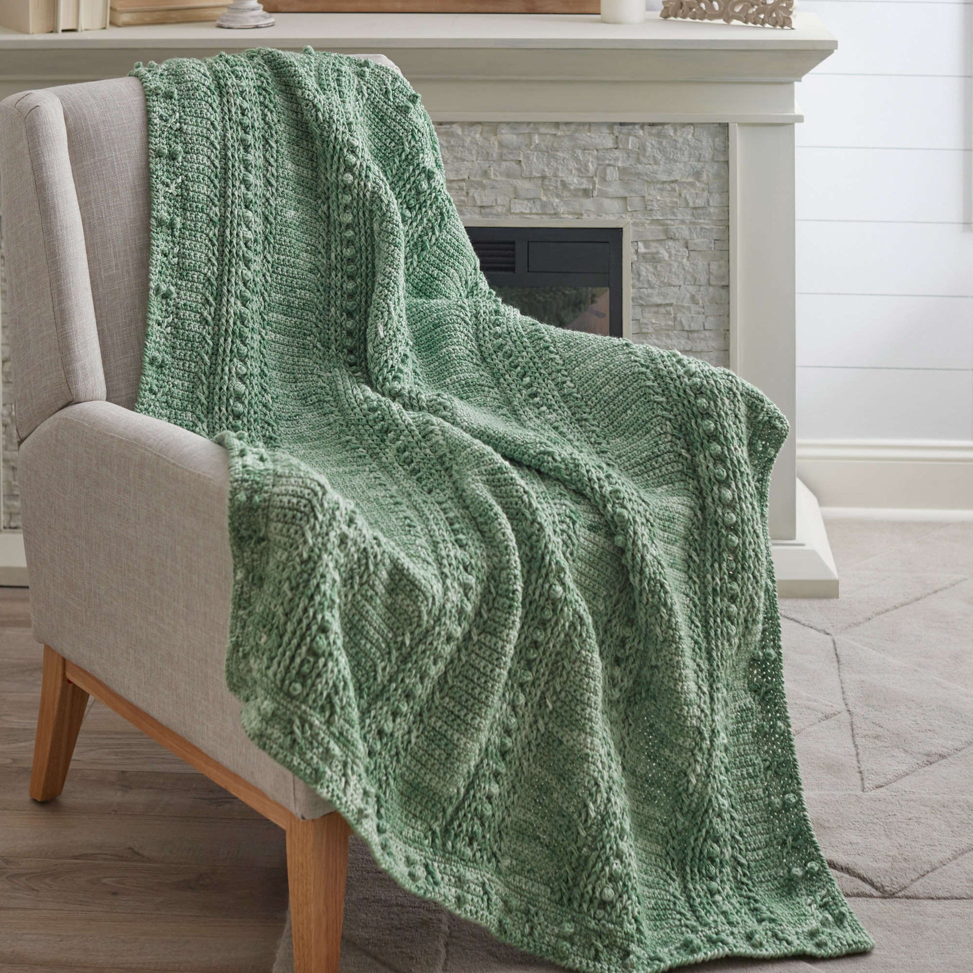 Free Red Heart Comforting One-Color Throw Crochet Pattern