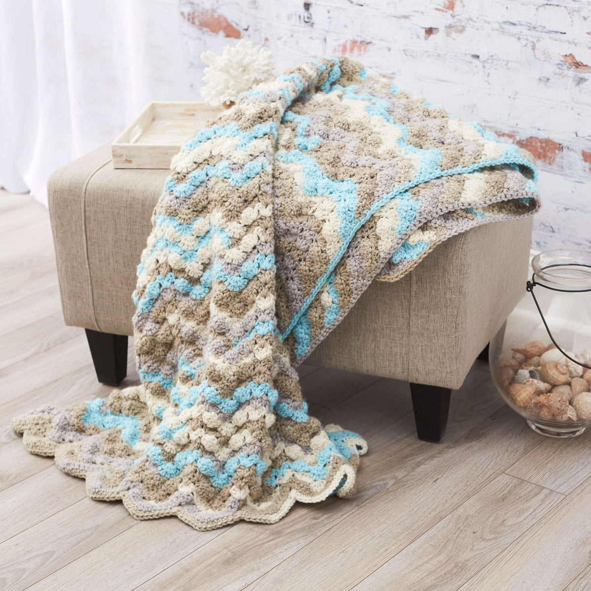 Crochet Throw made in Red Heart With Love Yarn