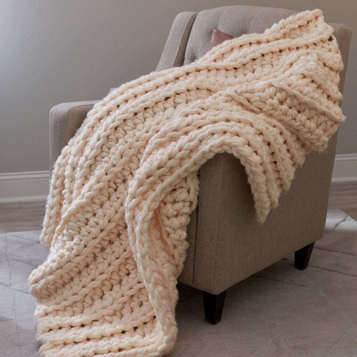 Crochet Throw made in Red Heart Irresistible Yarn