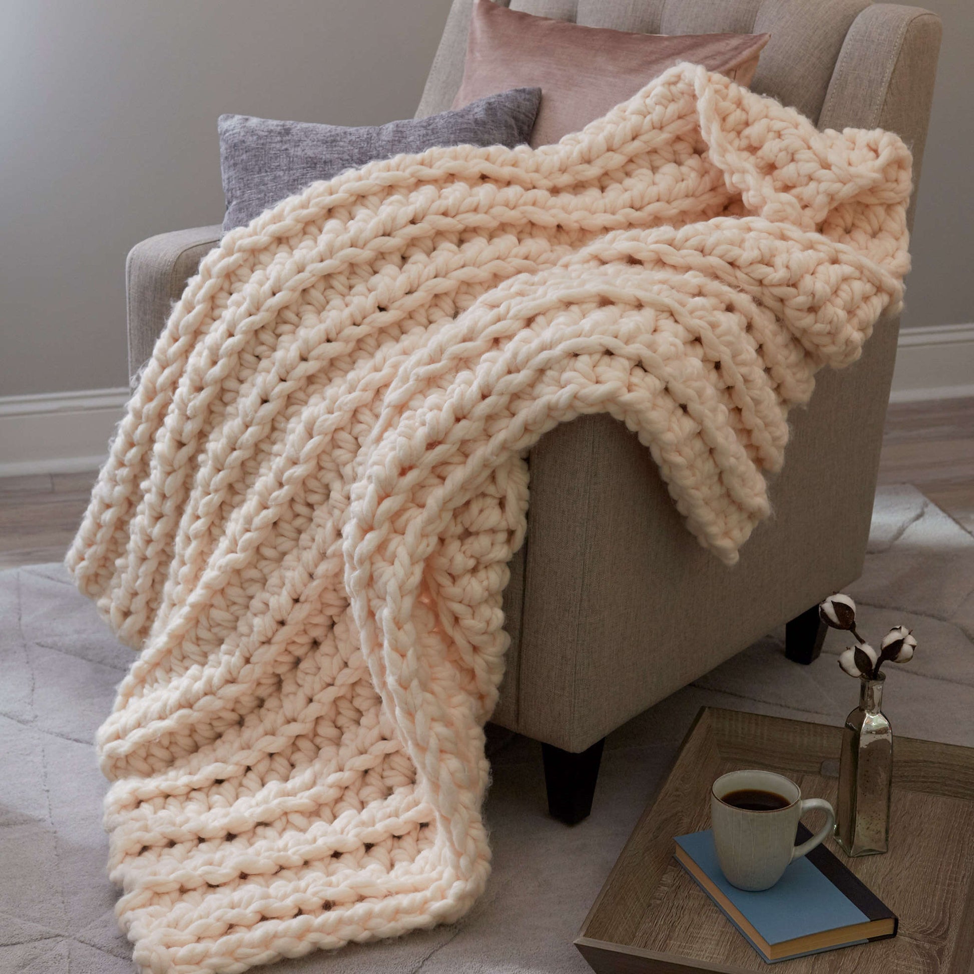 Free Red Heart Gorgeous Crochet Throw Pattern