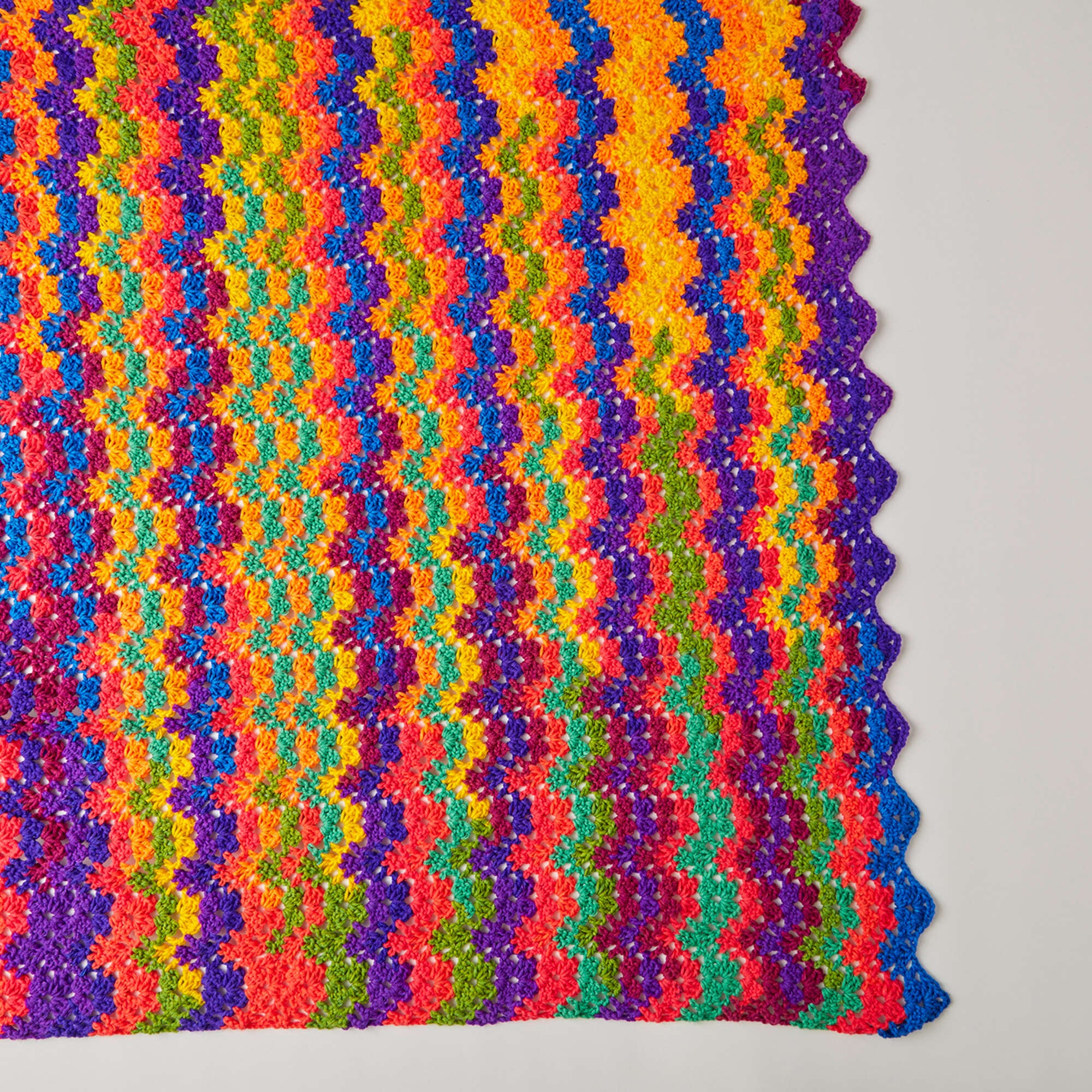 Free Easy Red Heart Vibrant Stripes Throw Crochet Pattern