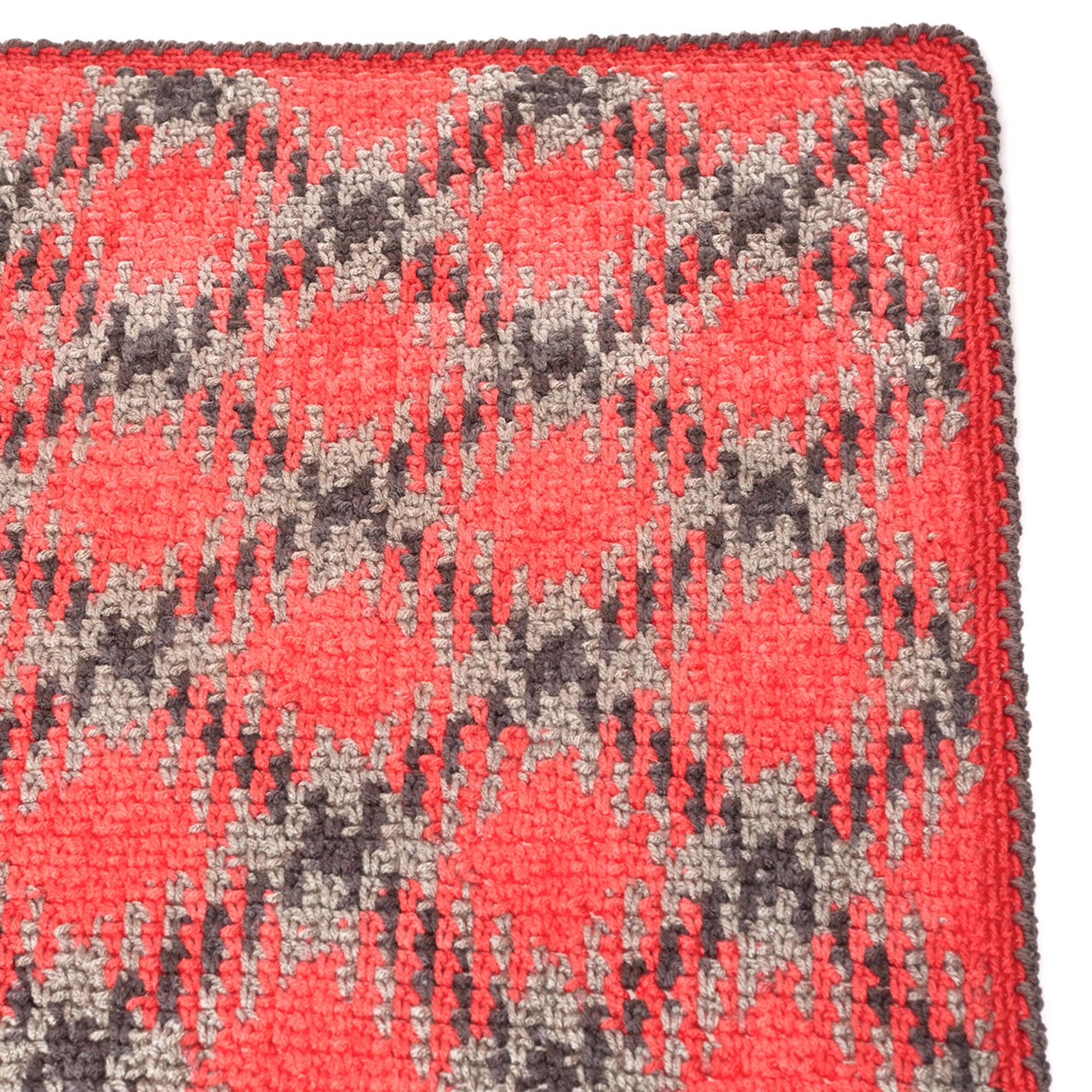 Free Red Heart Planned Pooling Argyle Throw Or Crochet Blanket Pattern