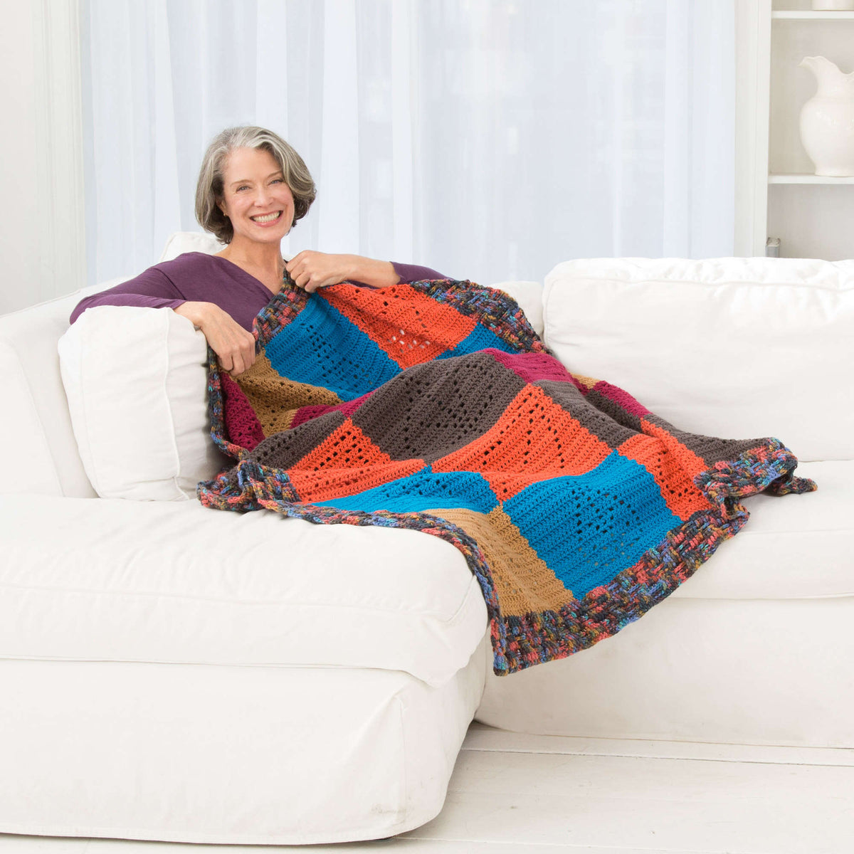 Crochet Throw made in Red Heart Super Saver Yarn