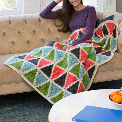 Red Heart Colorful Triangle Throw Crochet Red Heart Colorful Triangle Throw Crochet