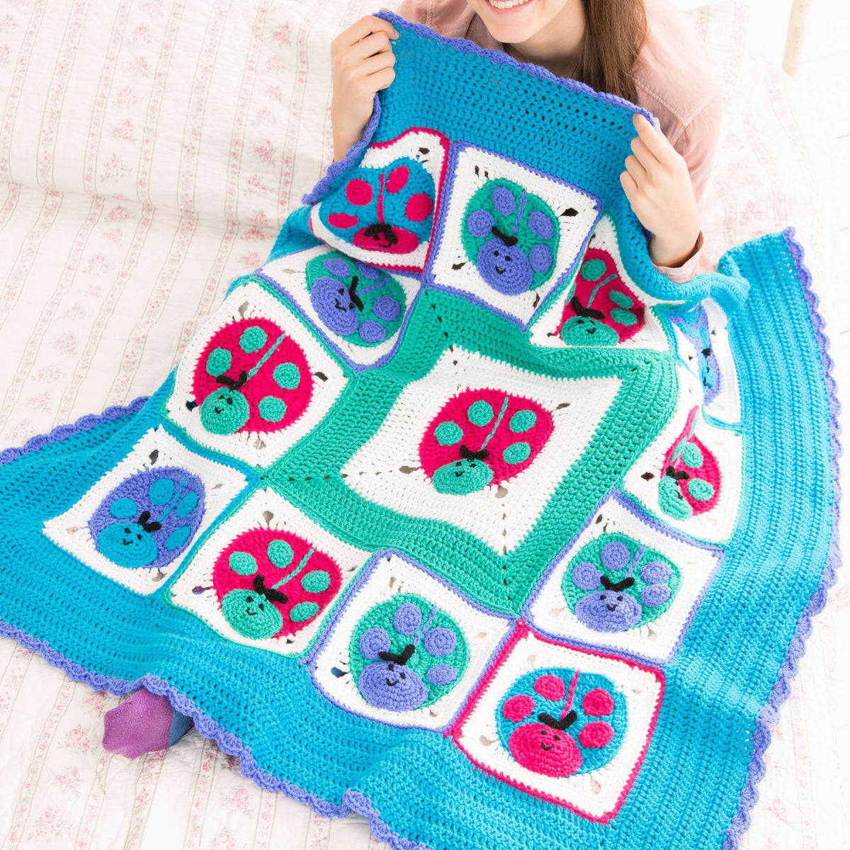 Crochet Throw made in Red Heart With Love Yarn