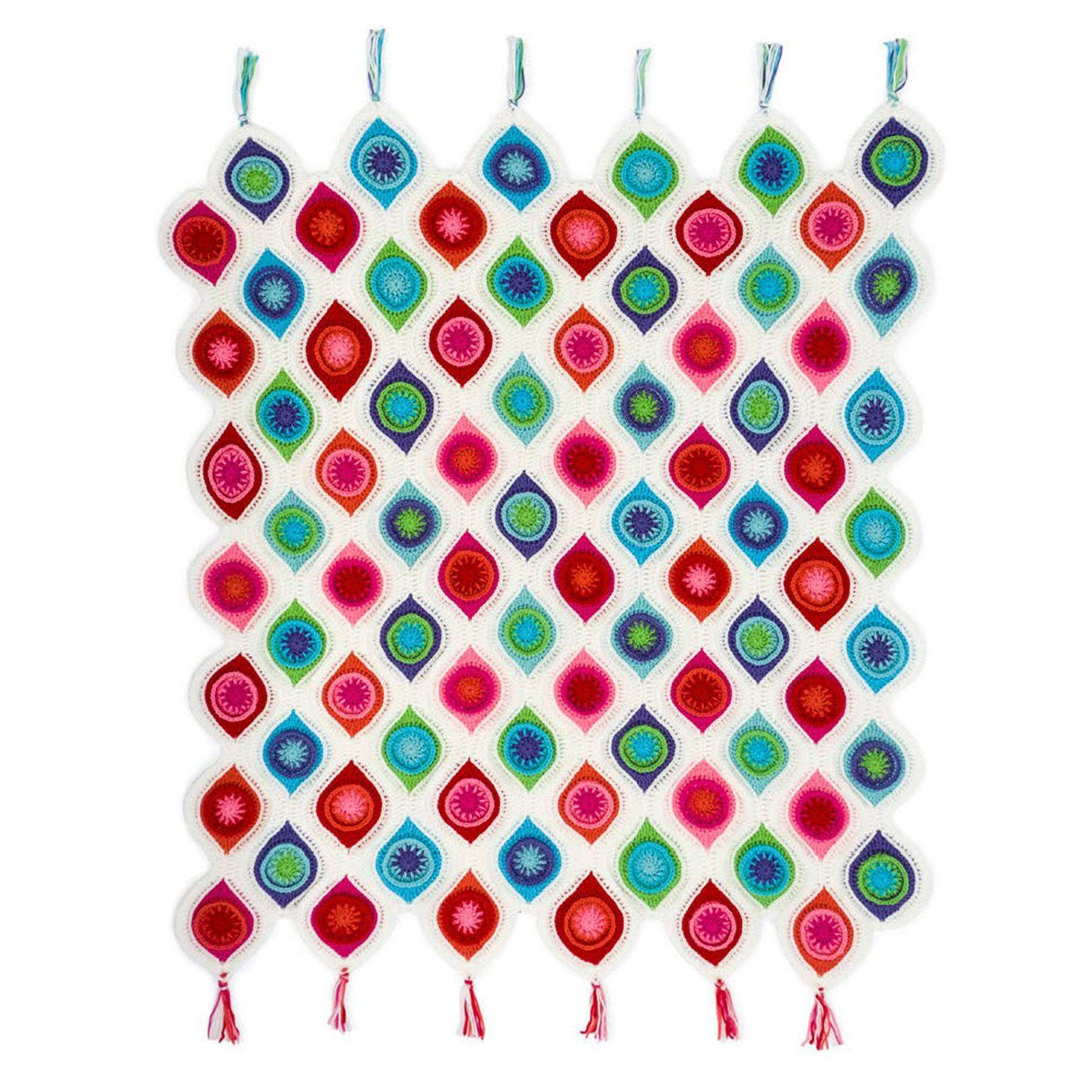 Free Red Heart Retro Ornament Throw Crochet Pattern