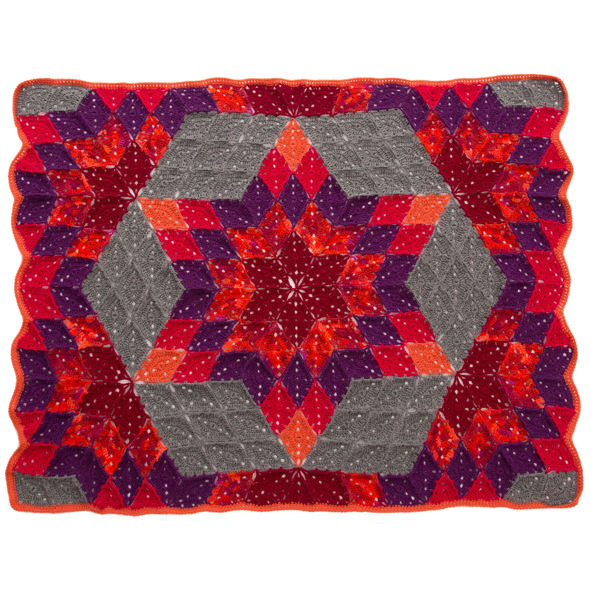 Free Red Heart Desert Star Throw Crochet Pattern