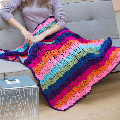 Red Heart Rainbow View Throw Crochet Red Heart Rainbow View Throw Pattern Tutorial Image