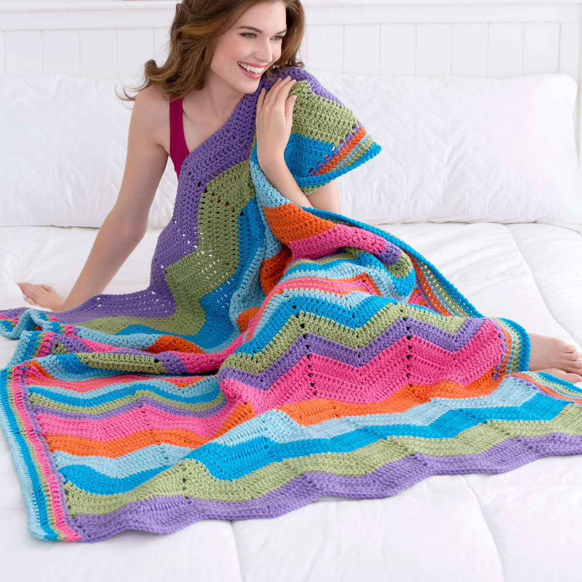 Crochet Throw made in Red Heart With Love Yarn
