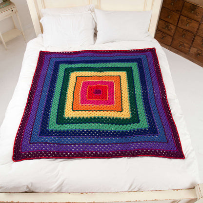 Red Heart Bright Squares Art Throw Crochet Red Heart Bright Squares Art Throw Crochet
