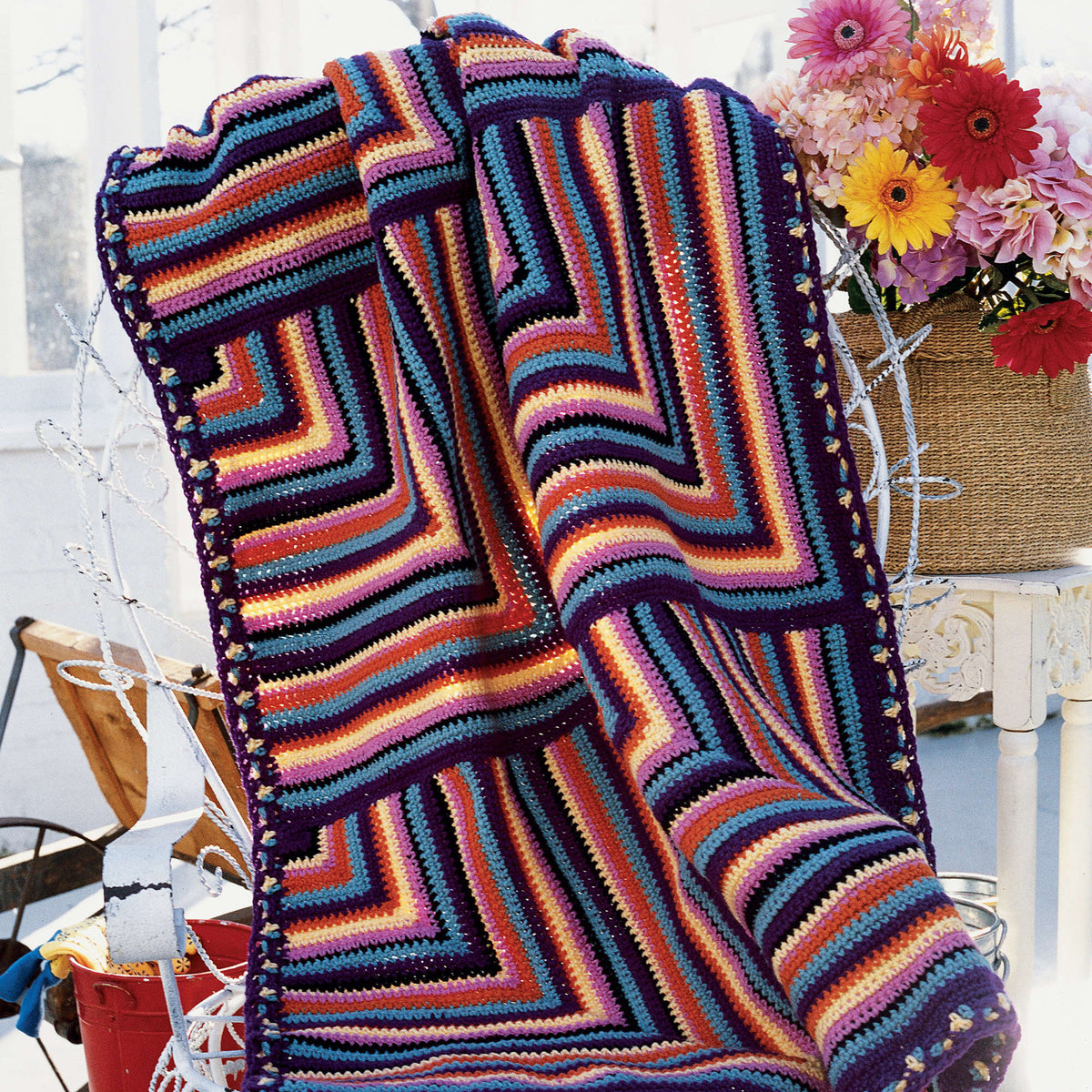 Crochet Throw made in Red Heart Super Saver Yarn