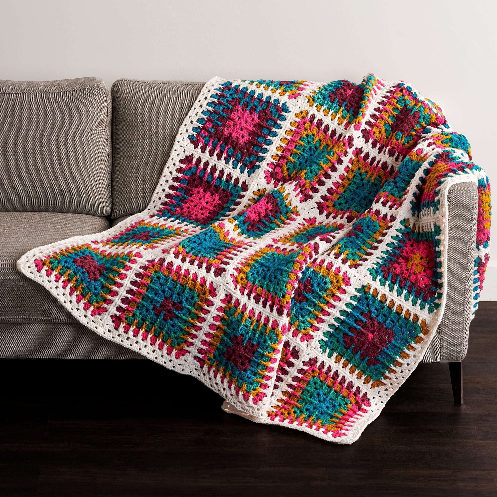 Free Easy Red Heart Kaleidoscope Throw Crochet Pattern | Yarnspirations