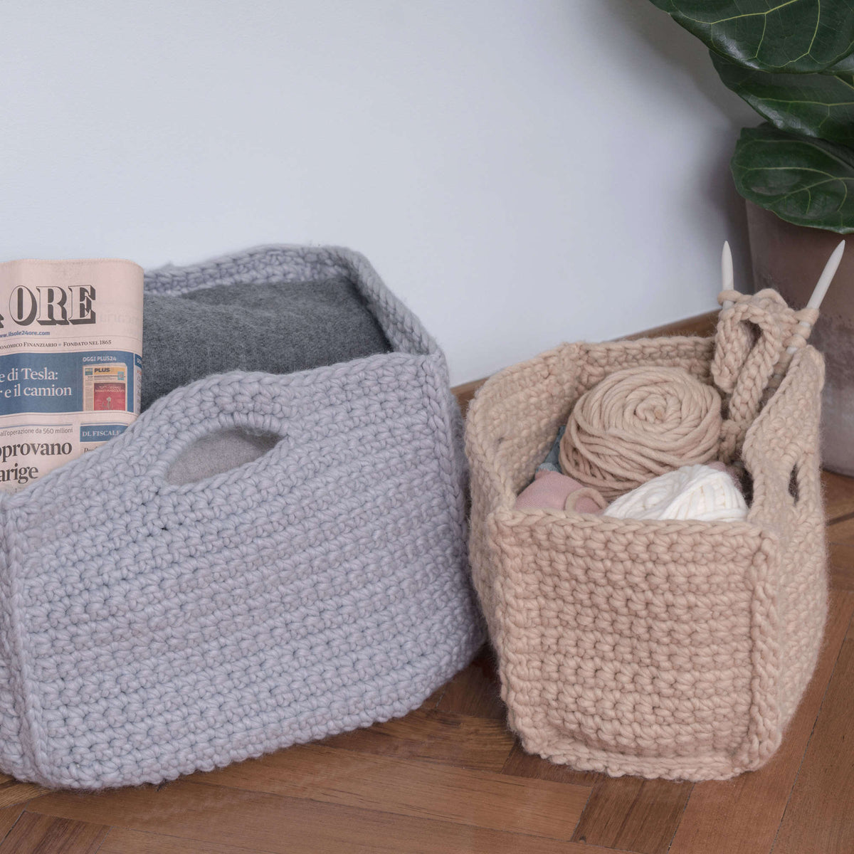Crochet Basket made in Red Heart An Italian Story Ora Yarn