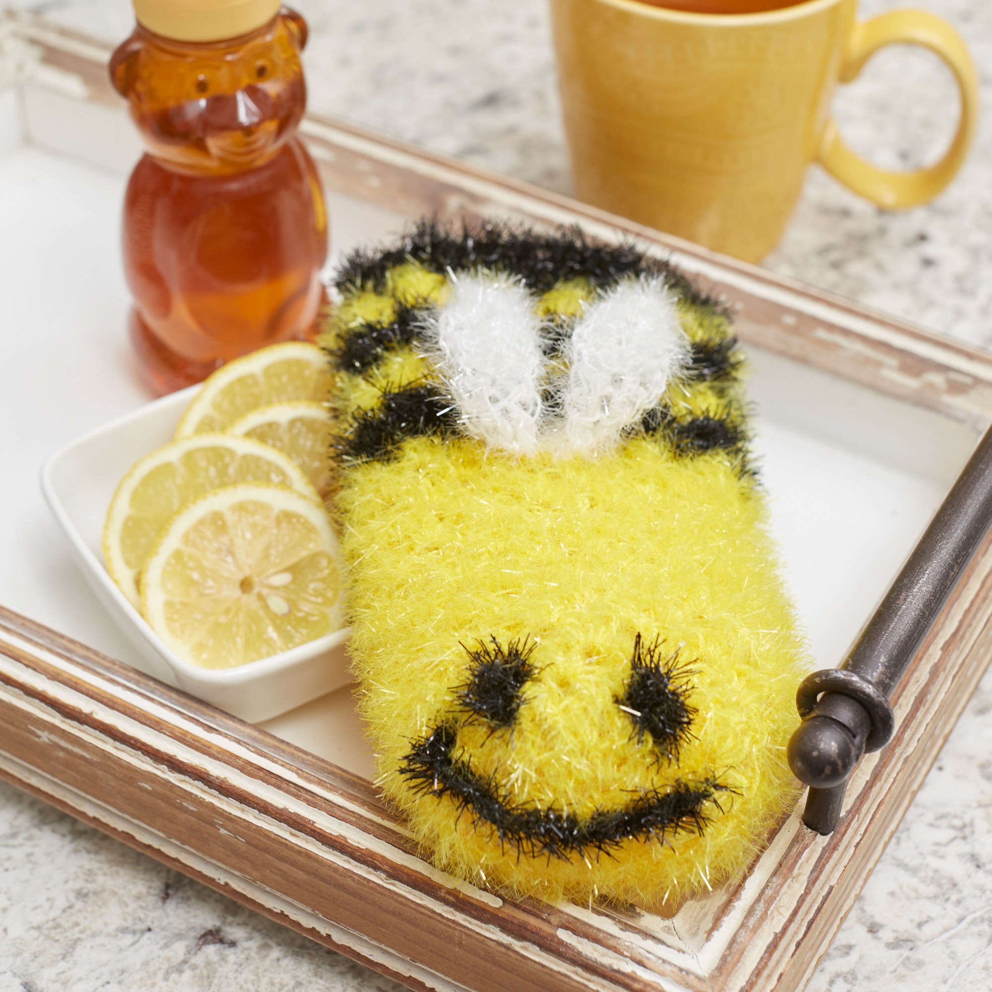 Free Red Heart Bee Sparky Clean Scrubby Crochet Pattern