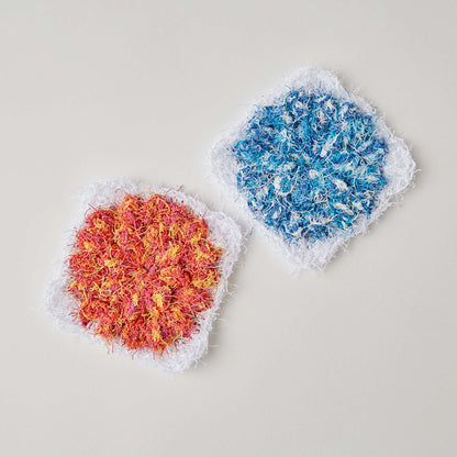 Red Heart Floral Popcorn Scrubby Crochet Red Heart Floral Popcorn Scrubby Crochet