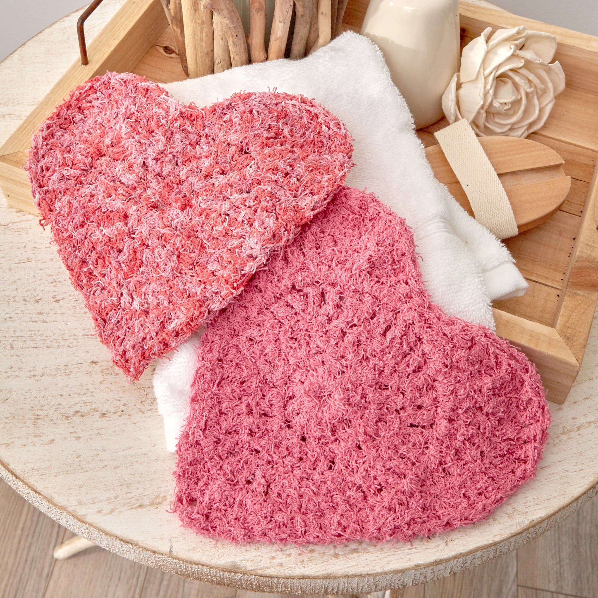 Free Red Heart Here's My Heart Scrubby Pattern