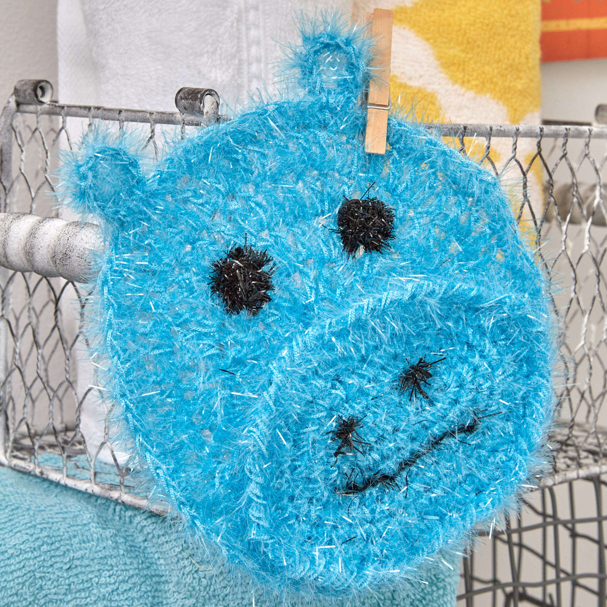 Crochet Scrubby made in Red Heart Scrubby Sparkle Yarn
