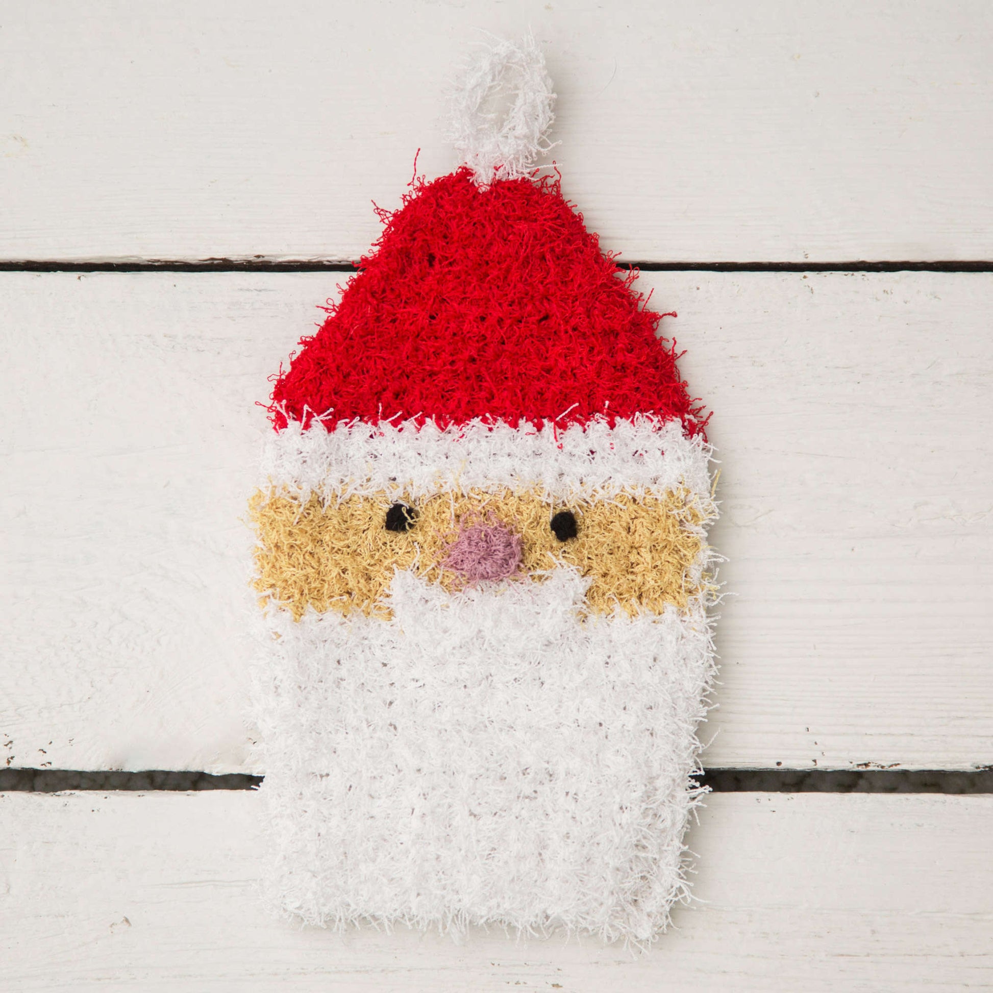 Free Red Heart Santa Scrubby Mitt Crochet Pattern